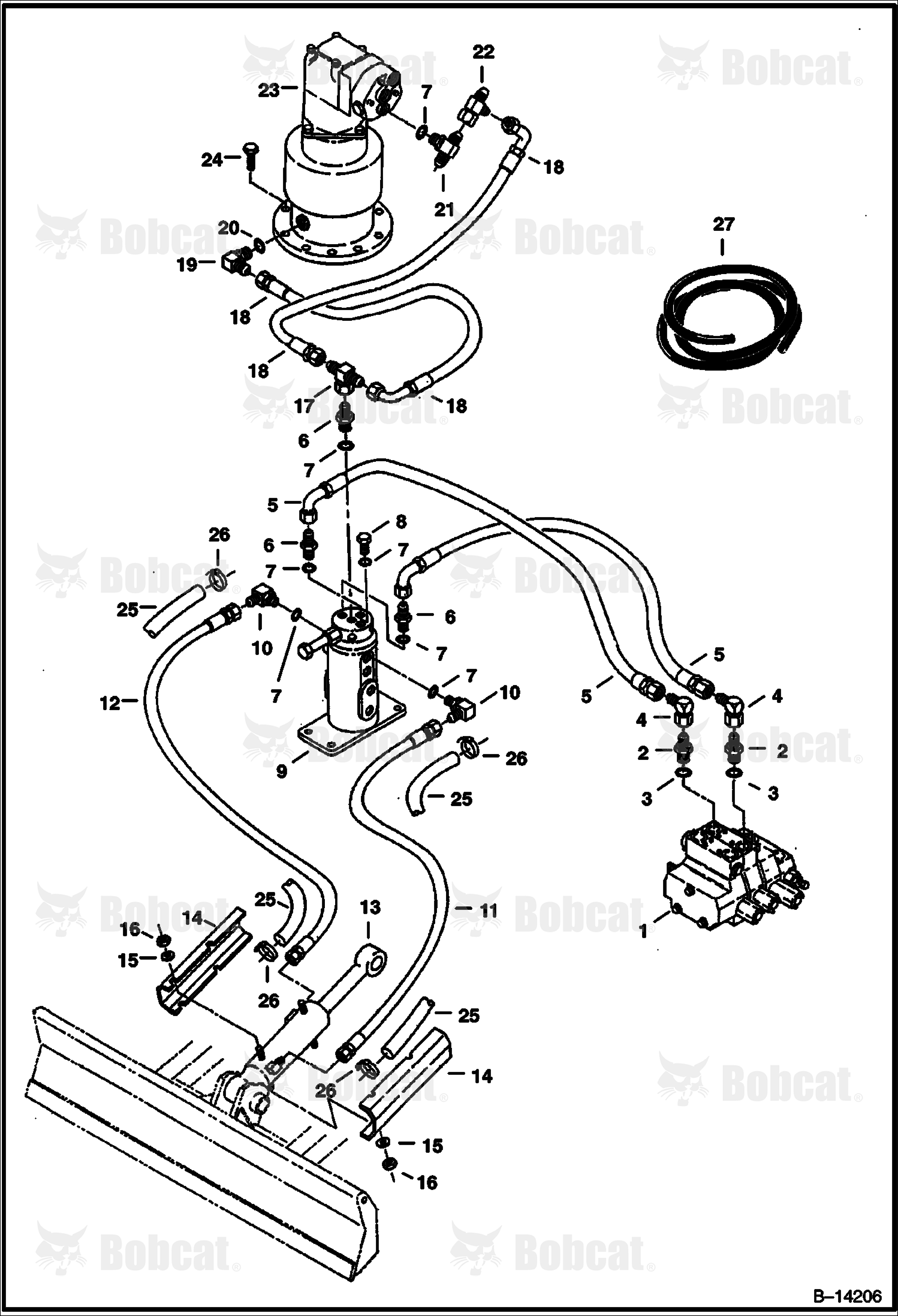 Hydraulic Circuitry (W/Swivel Joint 6800524) (Blade and Swing Drain)