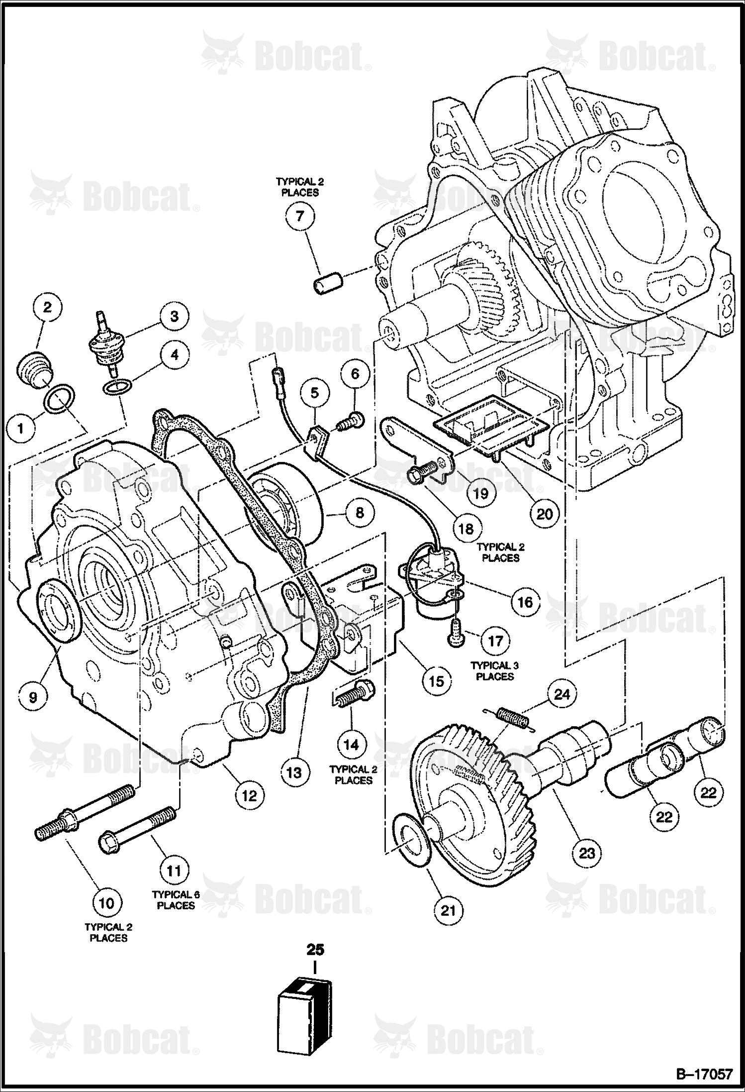 CRANKCASE, Camshaft & Oil Sensor (FE400 Engine)