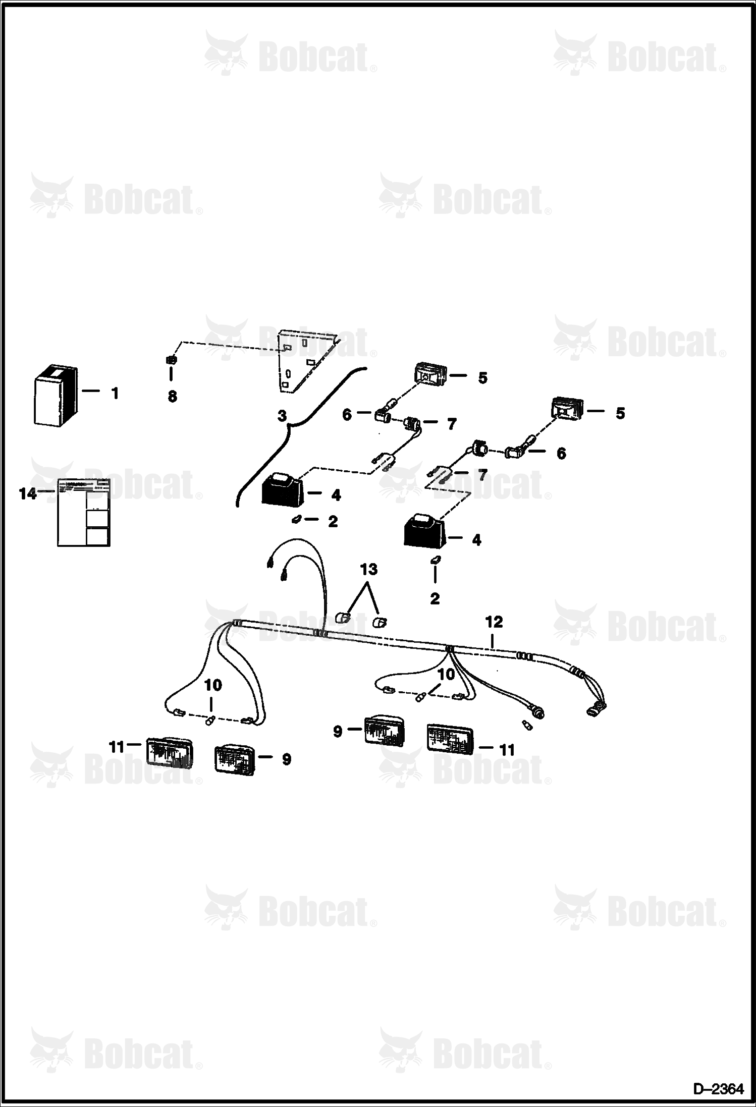 Light Kit (Front & Rear) (For Two-Piece Rear Door) 514115365 & Below, 514213009 & Below