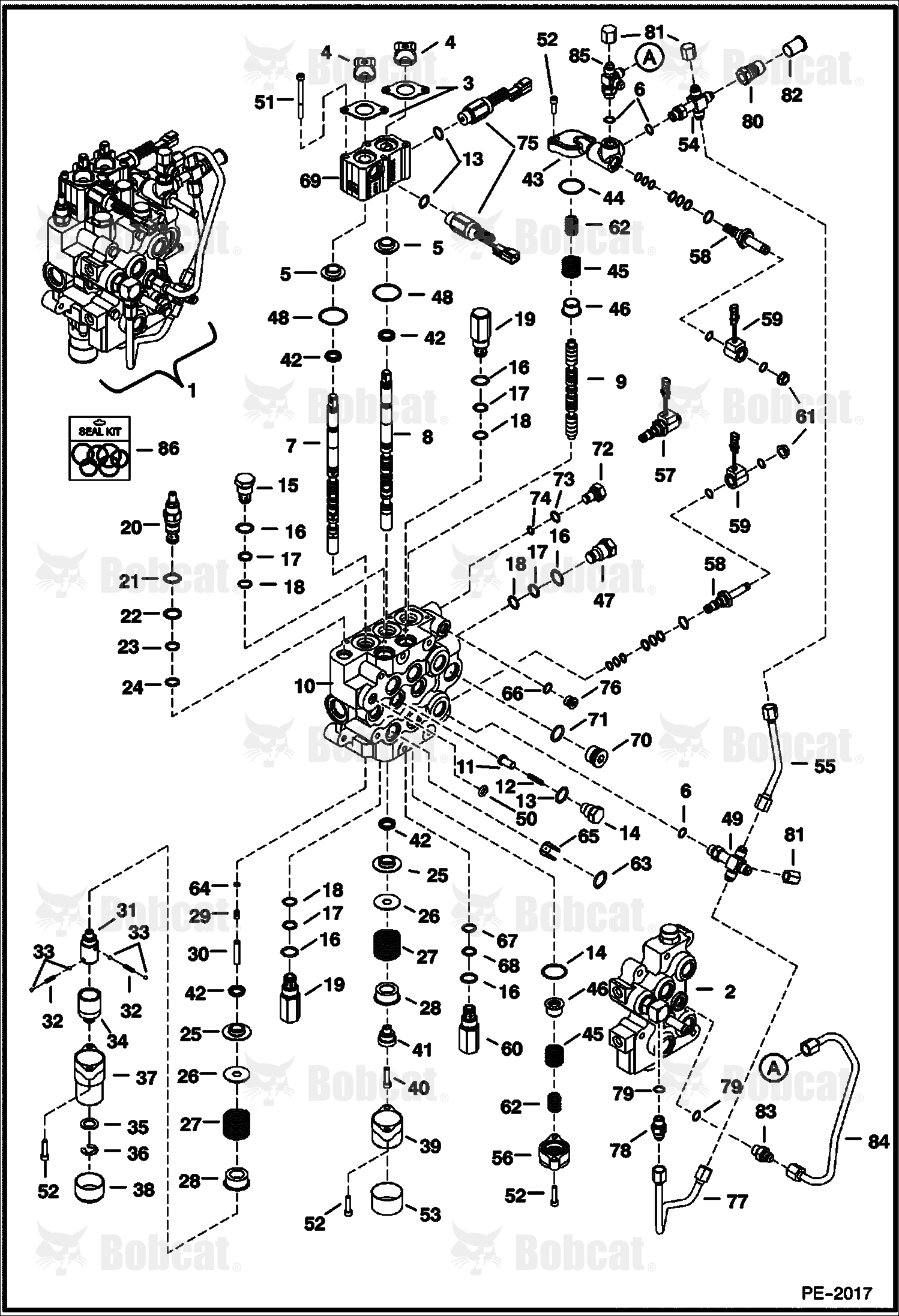 Hydraulic Control Valve (Manual Controls) 521311001 & Above, 521411001 & Above, 521511001 & Above, 521611001 & Above, 525811001 - 525814999, 525911001 - 525911999, 526011001 - 526015999, 526111001 - 526111999