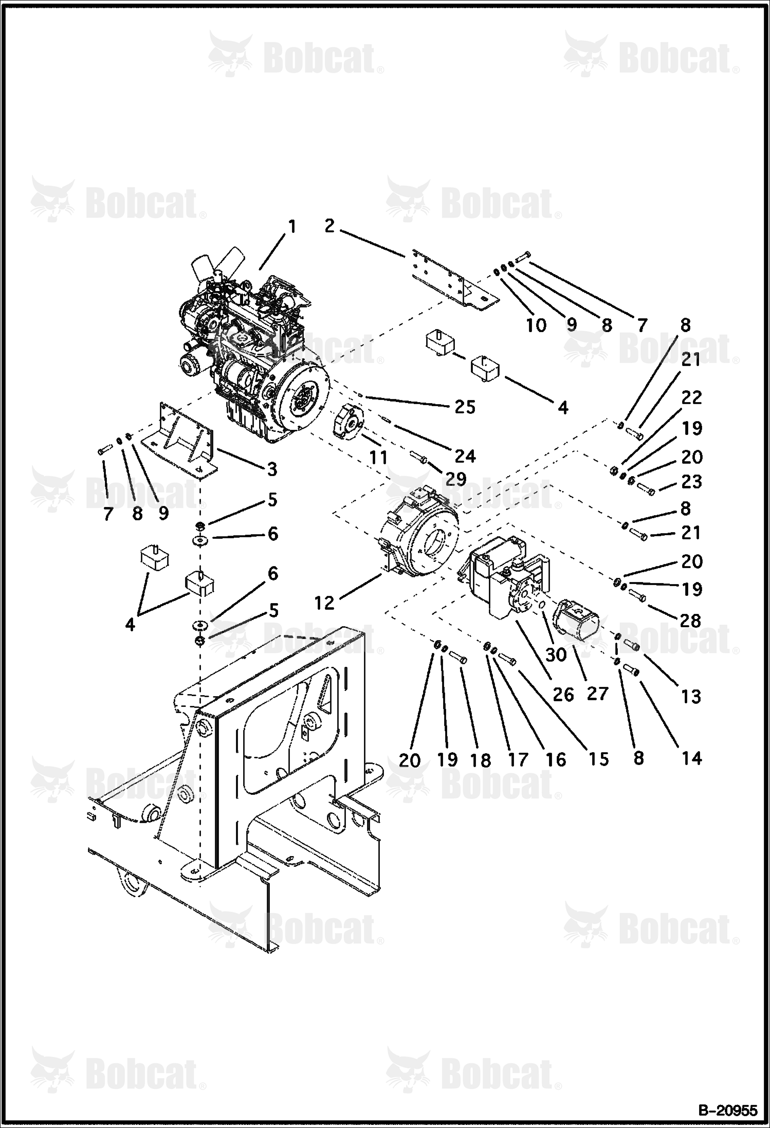 Engine and Attaching Parts  570011001 & Above