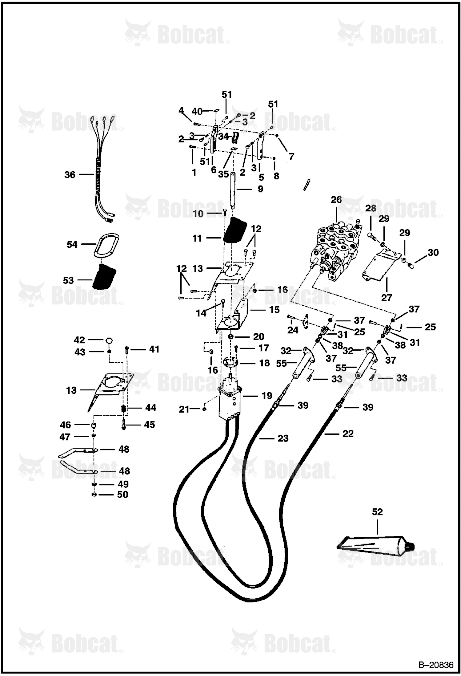 Hydraulic Lift & Tilt Control Linkage (Joystick Controls)