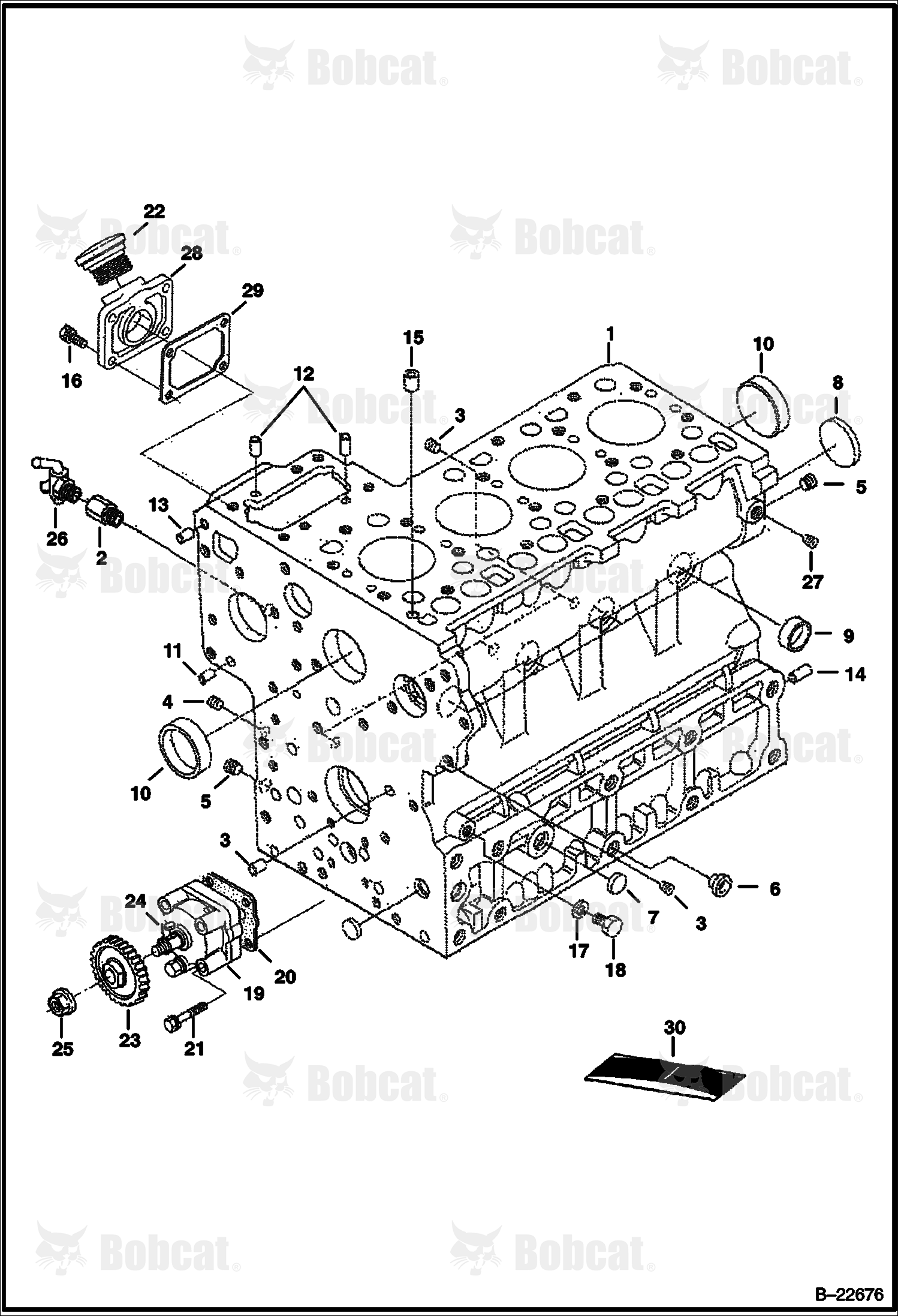 Crankcase (Kubota - V2203MDI - Tier II) 525211001 & Above, 525311001 & Above