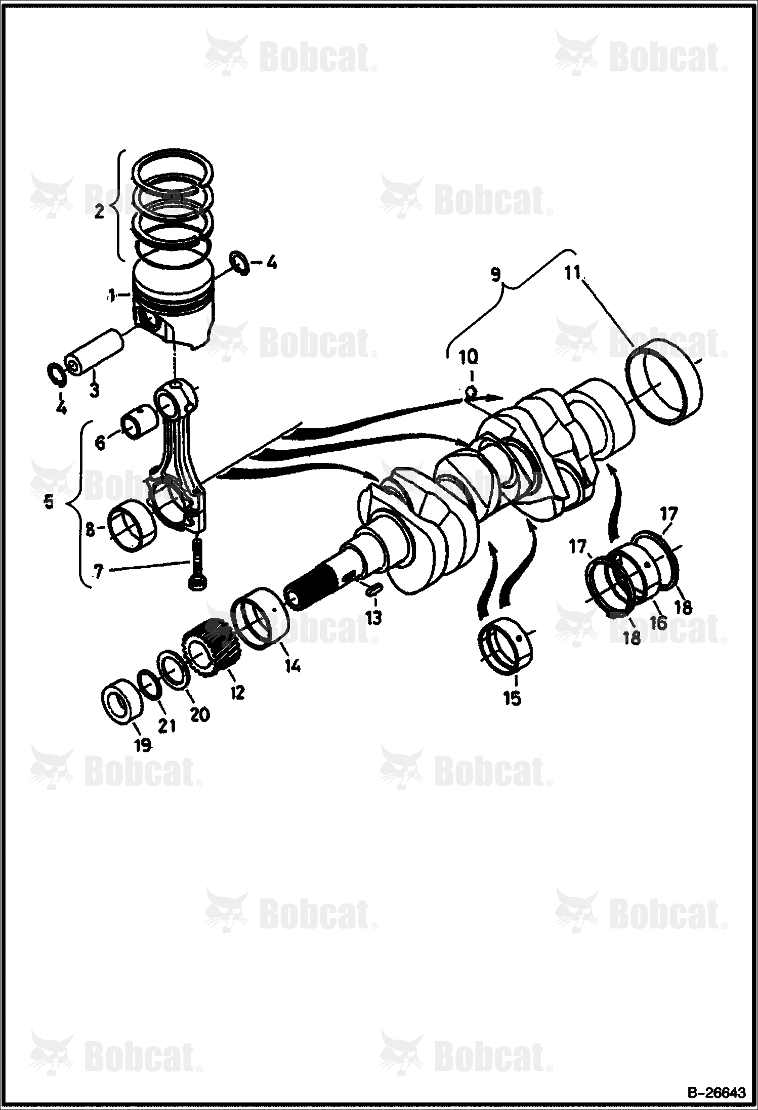 Piston & Crankshaft (Kubota D722)