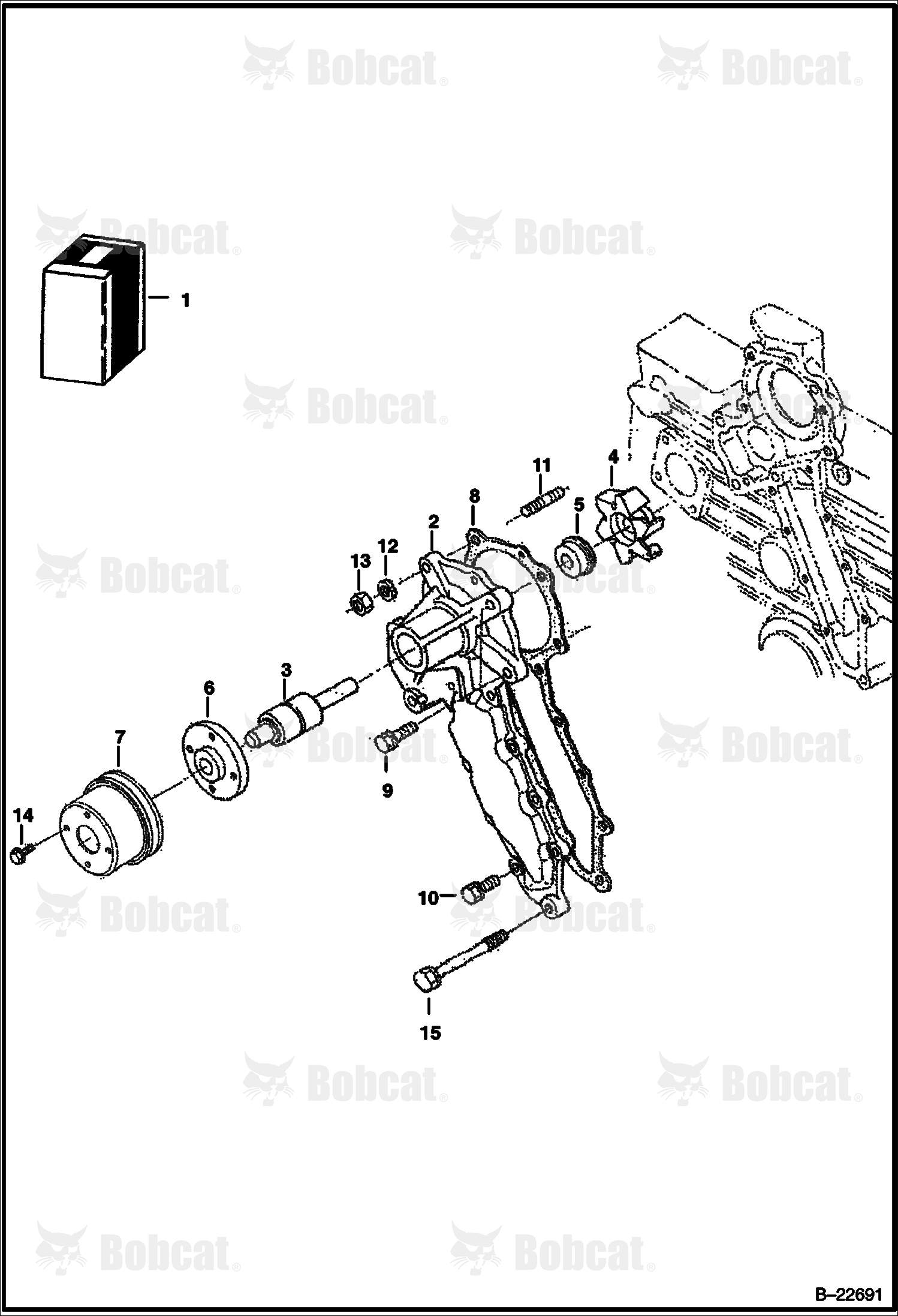 Water Pump (Kubota - V2203MDI - Tier II) 525211001 & Above, 525311001 & Above