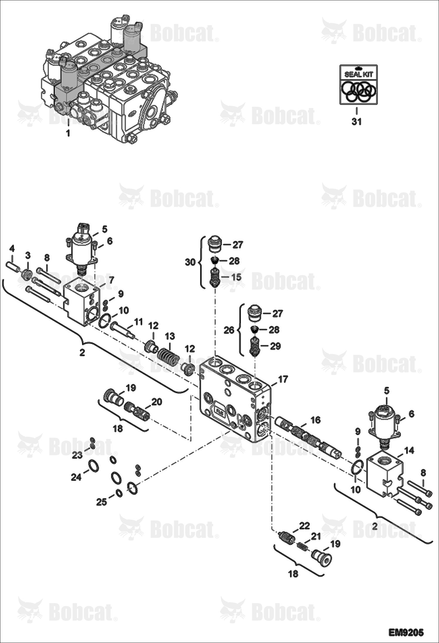 Control Valve Section (Telescope)  AC1C11239 & Above, AC1D12000 & Above
