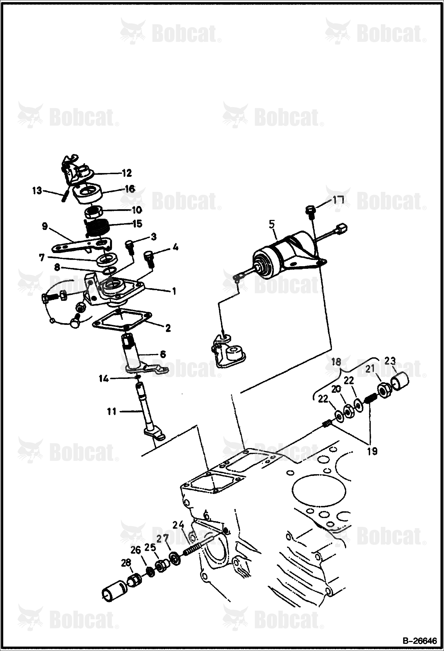 Speed Control & Stop Lever (Kubota D722)