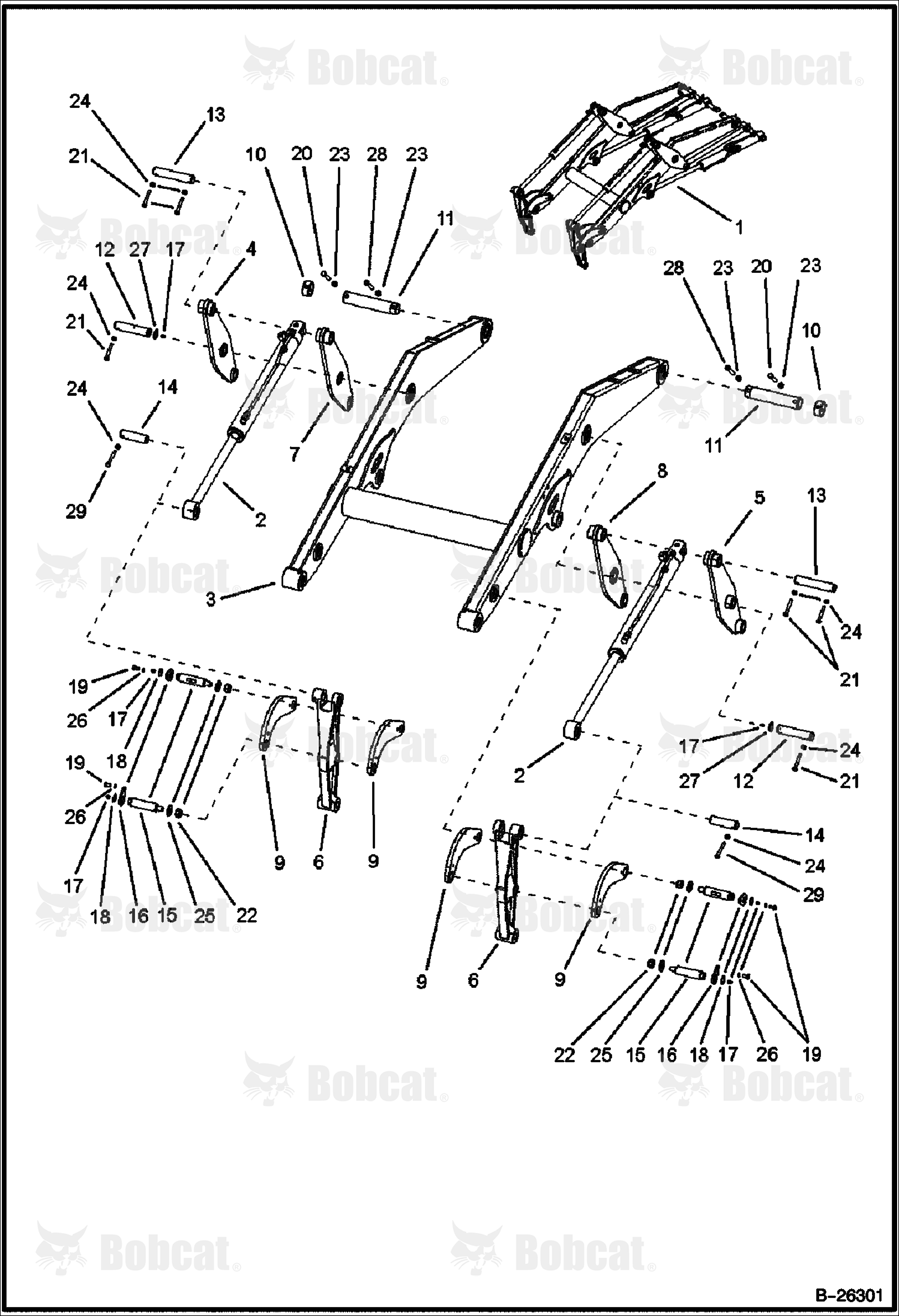 Lift Arm & Attaching Parts  571711039 & Above