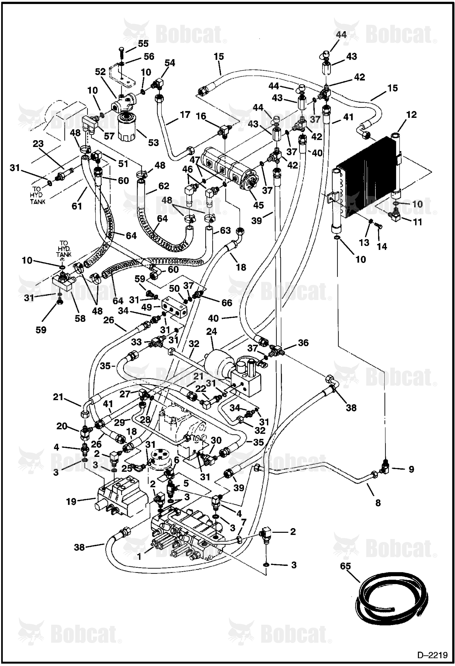 Hydraulic Circuitry (Pump to Valve to Cooler to Filter) 508215738 & Above