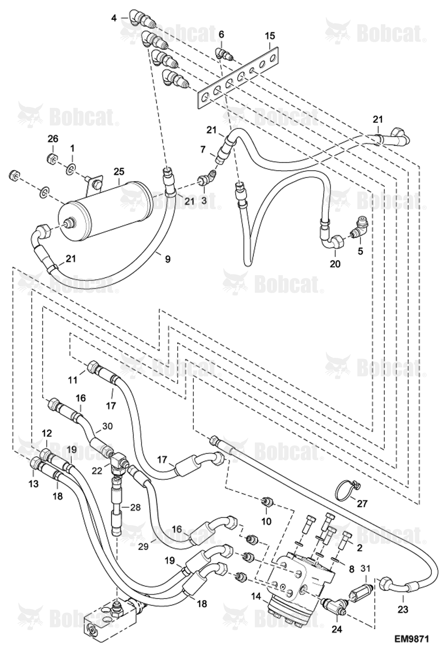 Hydraulic Circuitry (Steering)  AC1C15179 & Above, AC1D11001 & Above