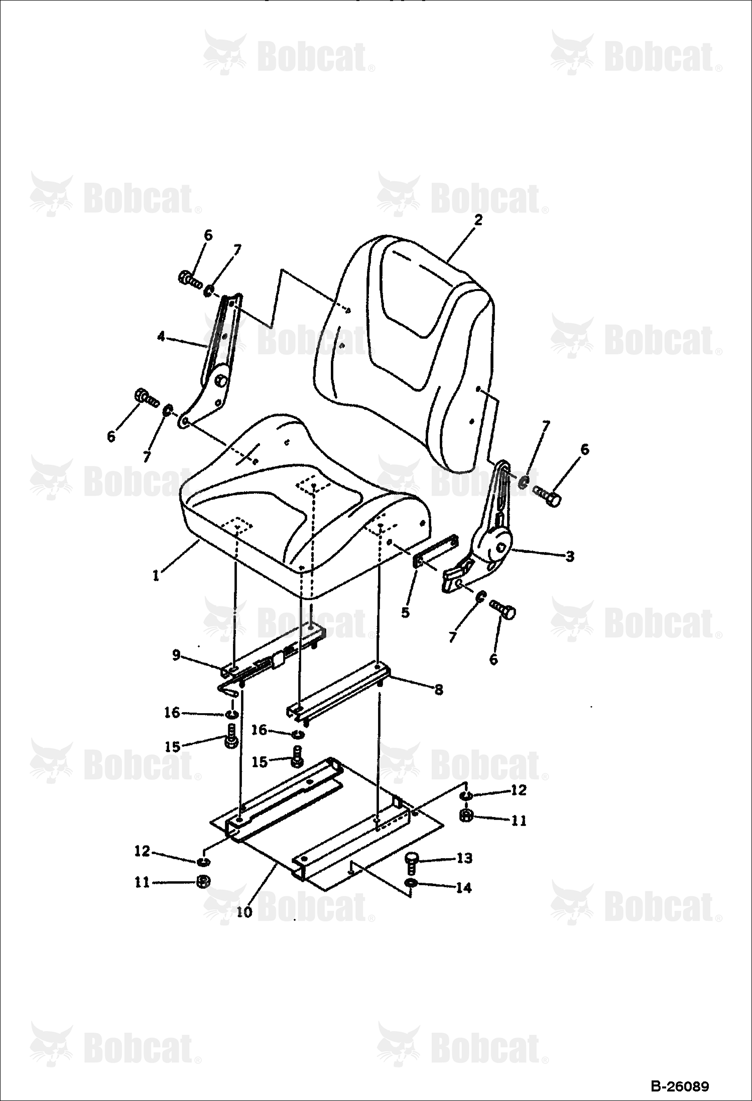 OPERATOR'S Seat (FOR CAB) (Komatsu S/N 13025 & Above)