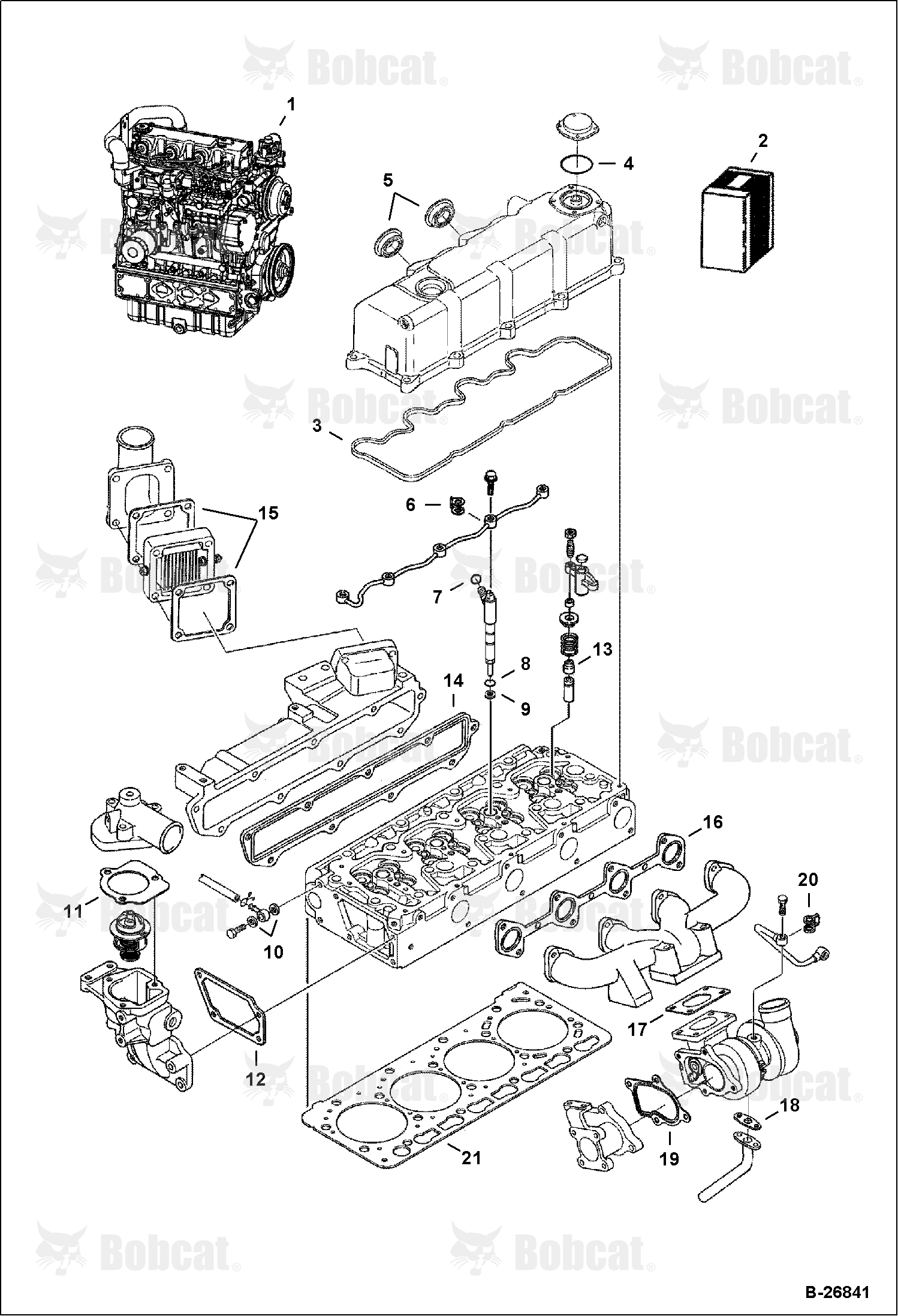 Engine & Upper Gasket Kit (V3300 DI T Kubota)