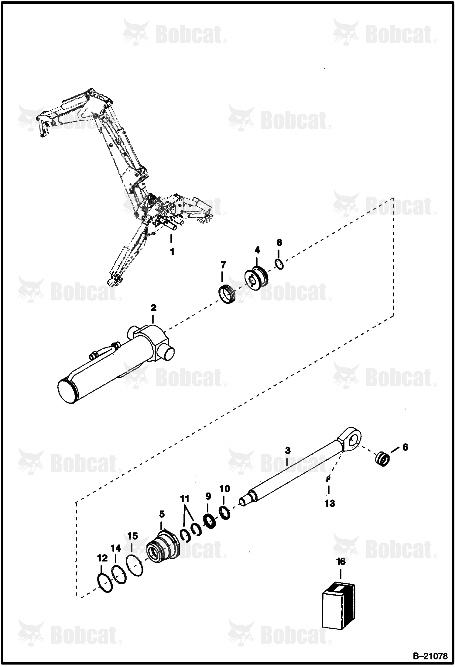 Swing Cylinder (B200) (Left) Center Mount Backhoe