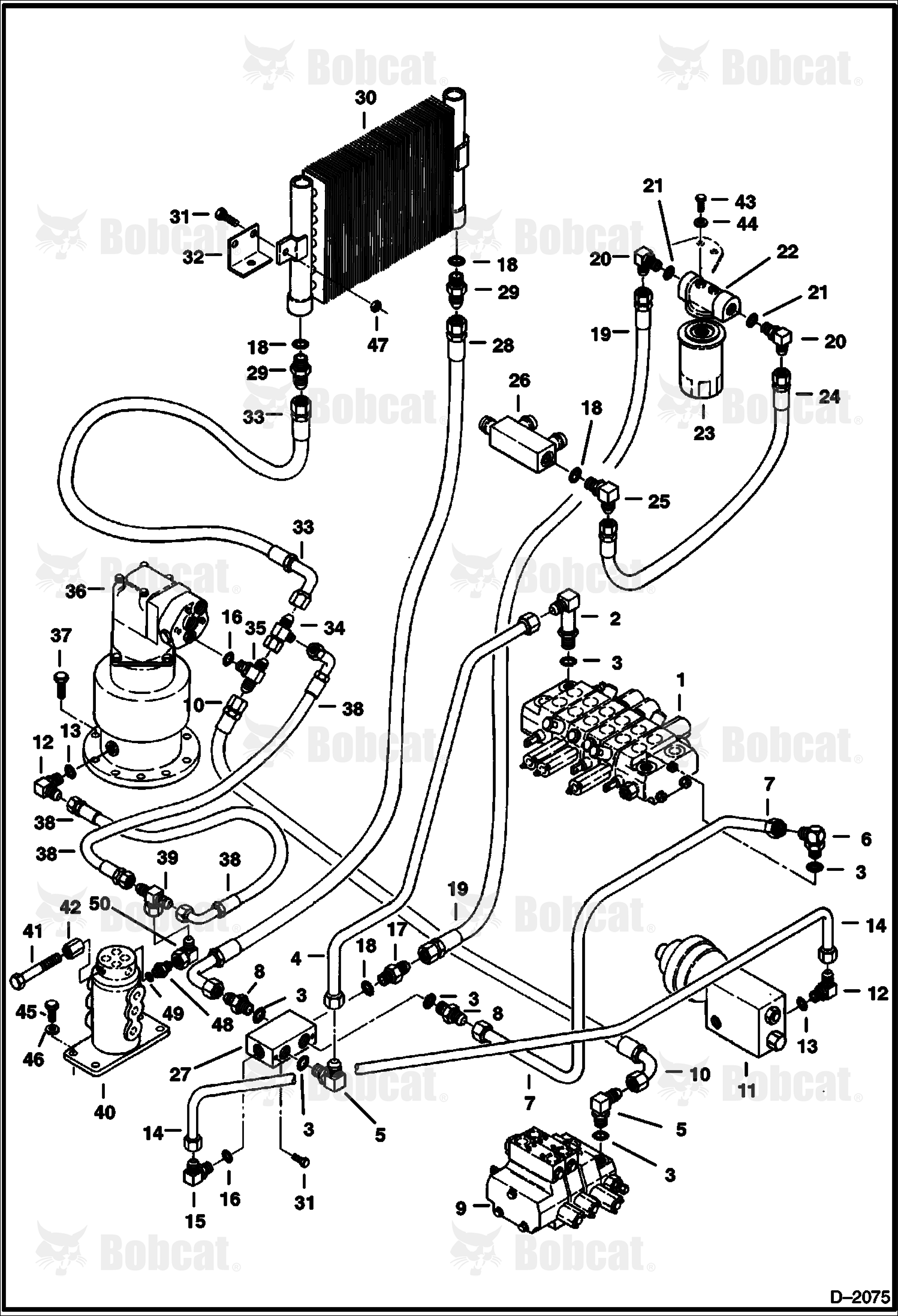 Hydraulic Circuitry (Valve to Swing Motor to Cooler) 508312001 - 508312162