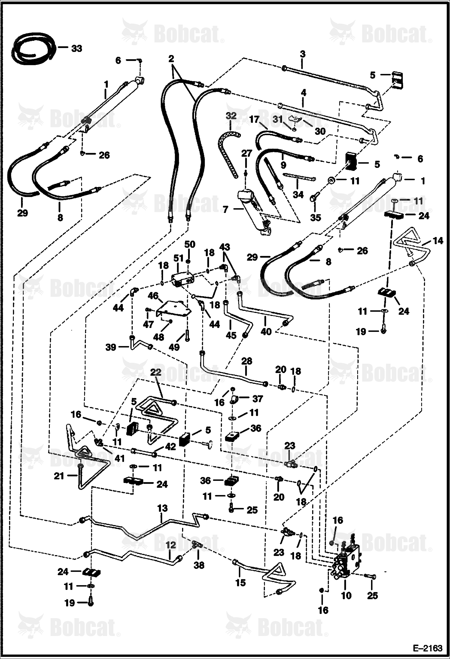 Hydraulic Circuitry (W/Bucket Positioning Valve) 508620308 & Above