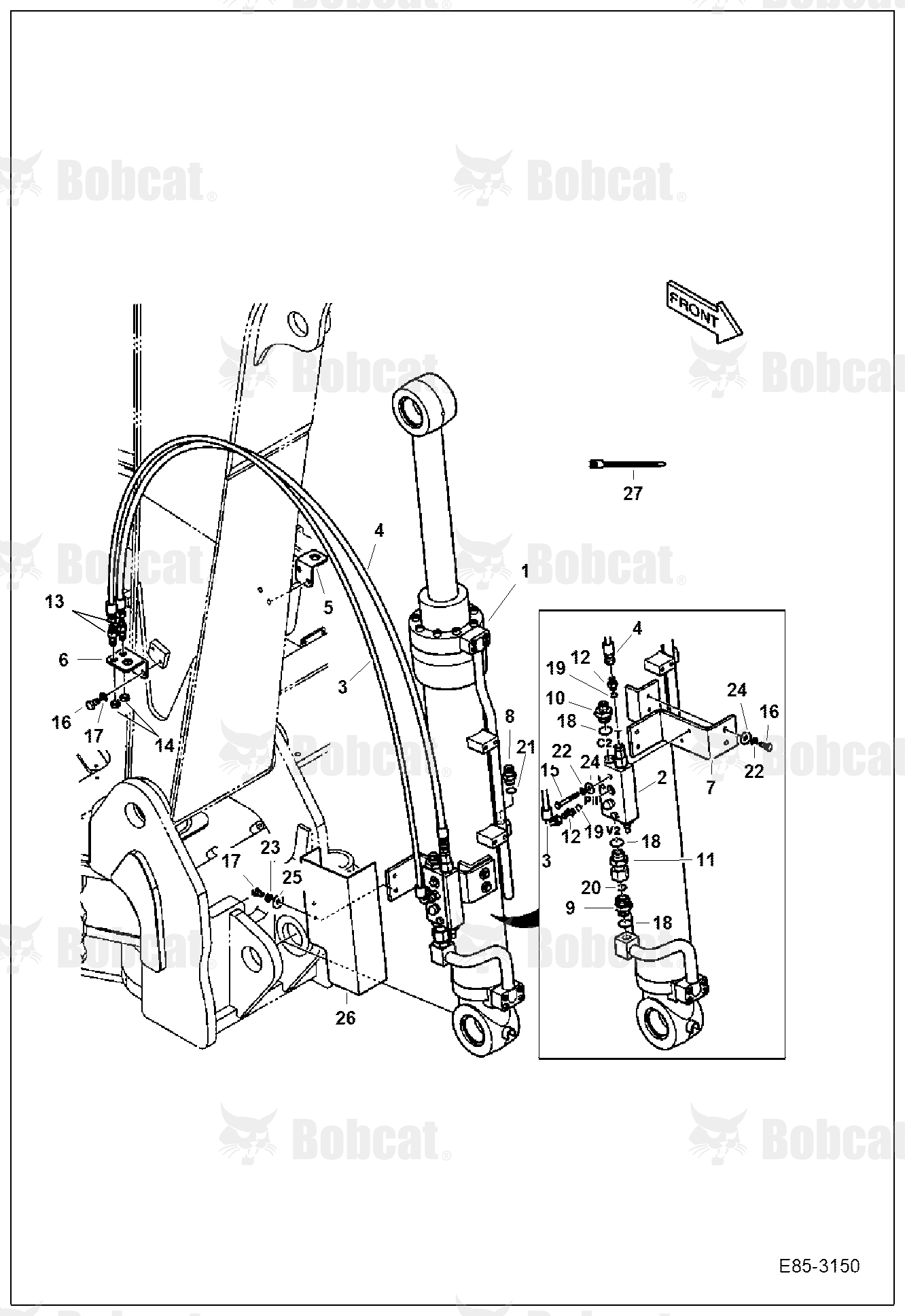 Hydraulic Circuitry (Boom Load Holding Valve)  B34S11001 - B34S13595