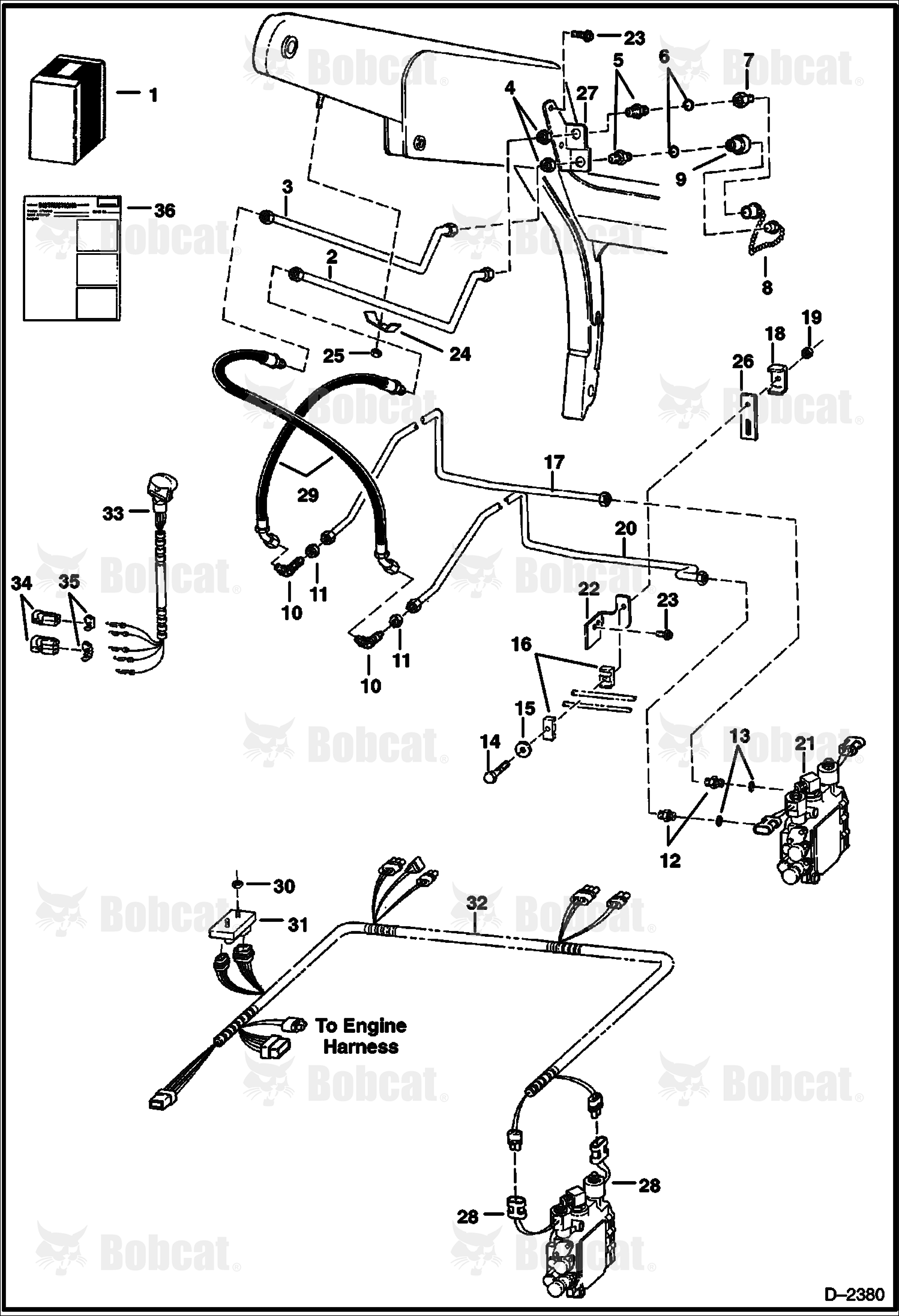 Front Auxiliary Kit (Poppet Couplers) 512716001 - 512725786, 511476001 - 511476618, 508630001 - 508631363