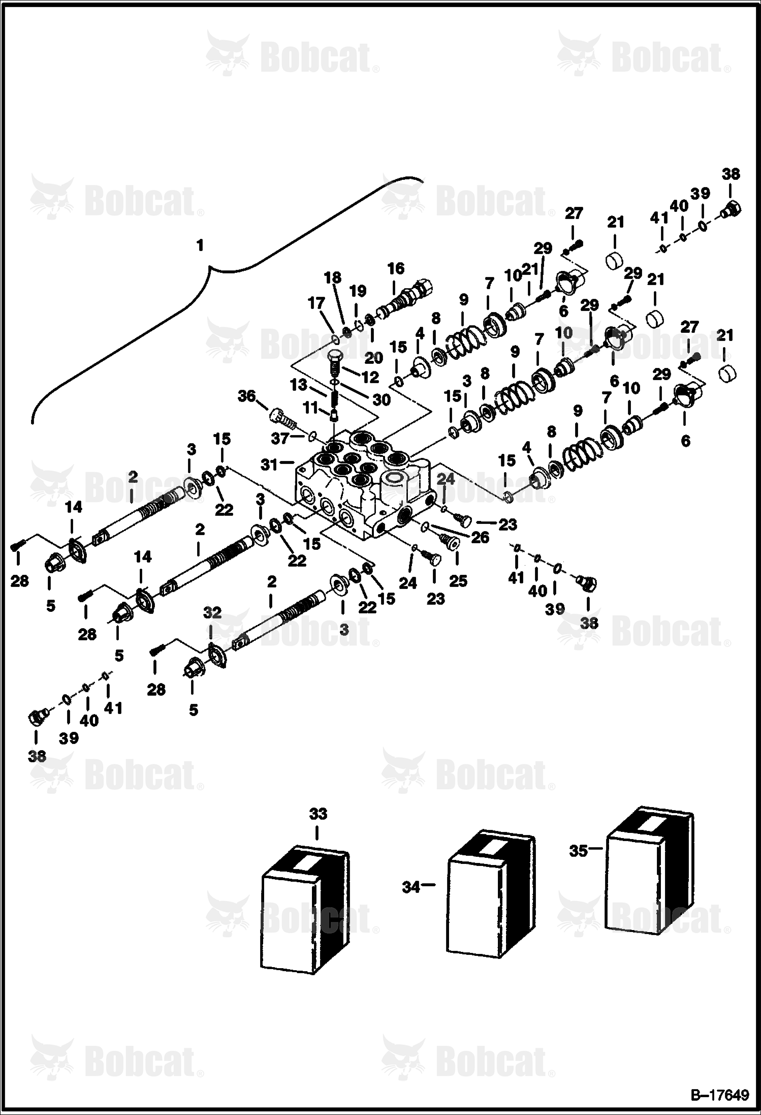 Control Valve (3-Spool) (Melroe) (Service Replacement Valve)