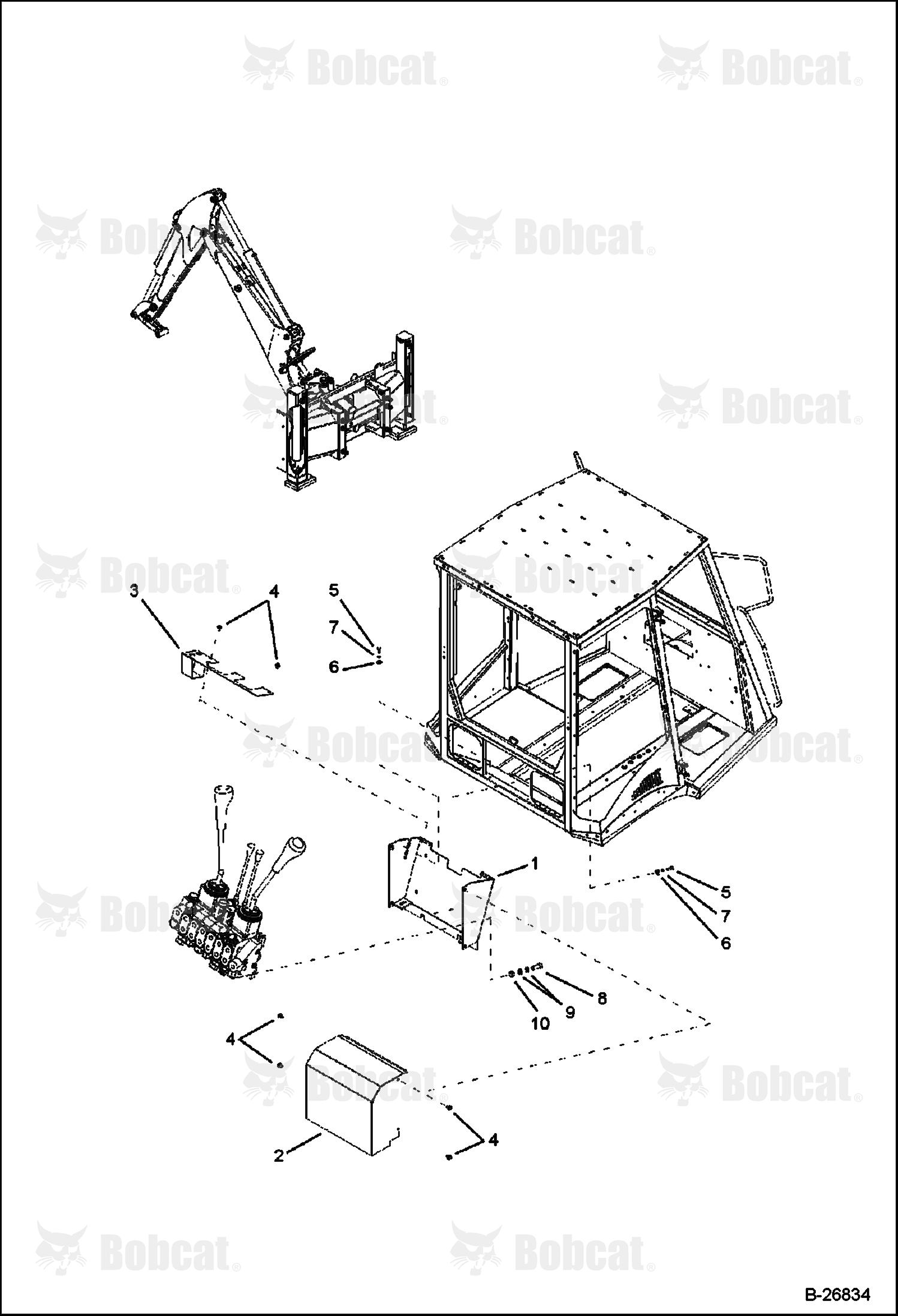CAB (Cover - Rear Distributor) (Side Shift Backhoe)