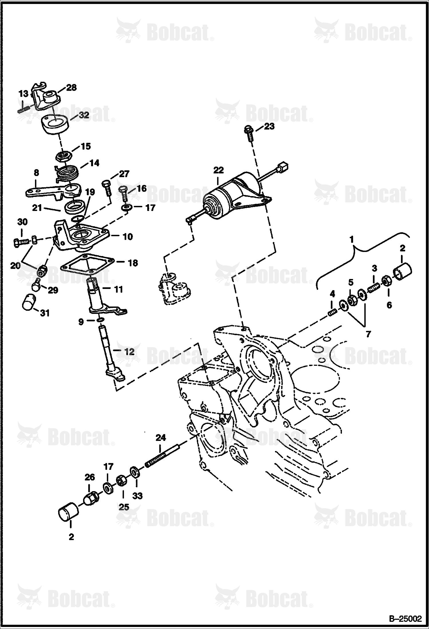 Speed Control & Stop Lever (Kubota D722-E2B-BC-6) (Tier II)  528711001 & Above, 528811001 & Above