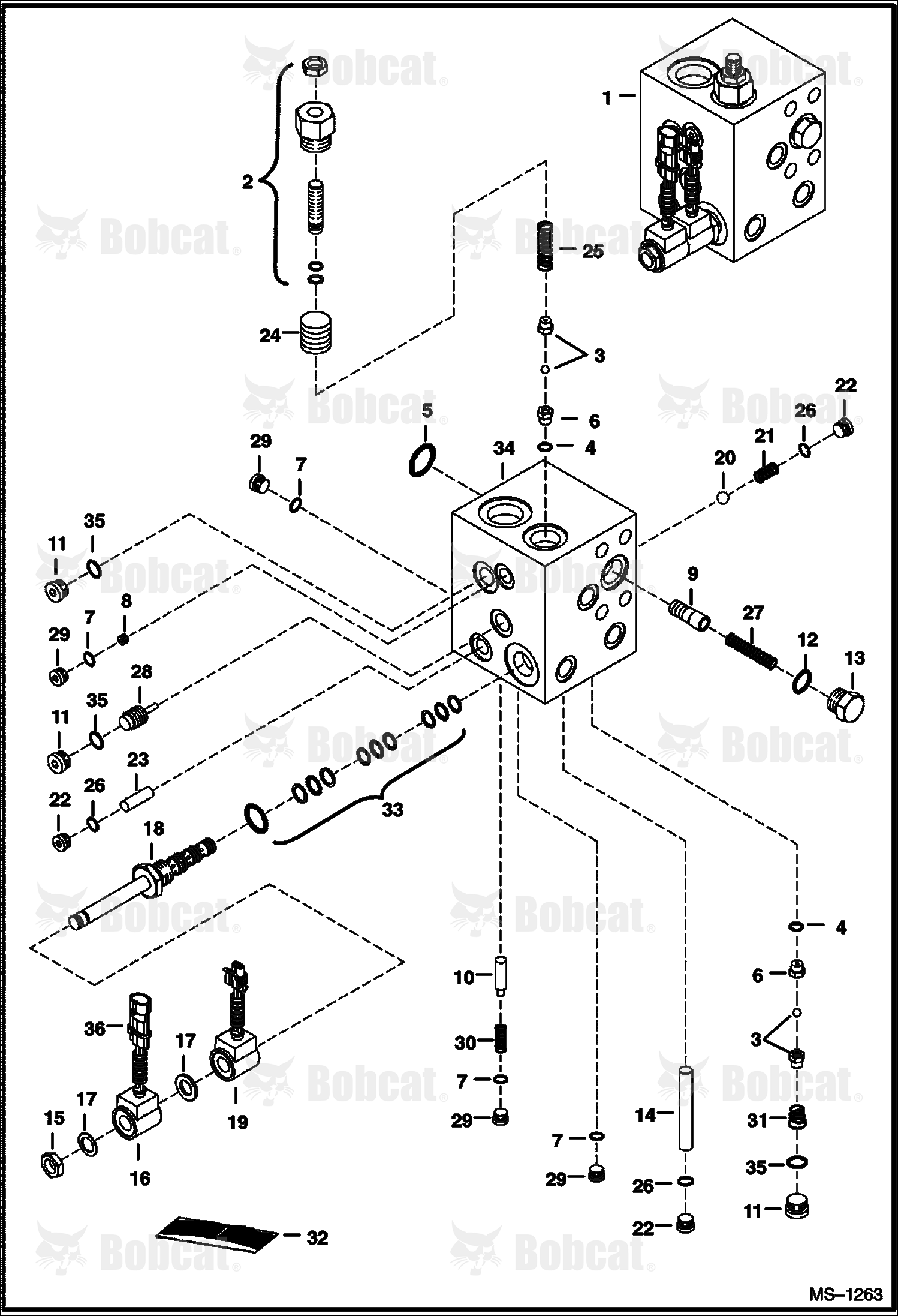 Power BOB-TACH (Valve Assembly W/ Male Female Connector)