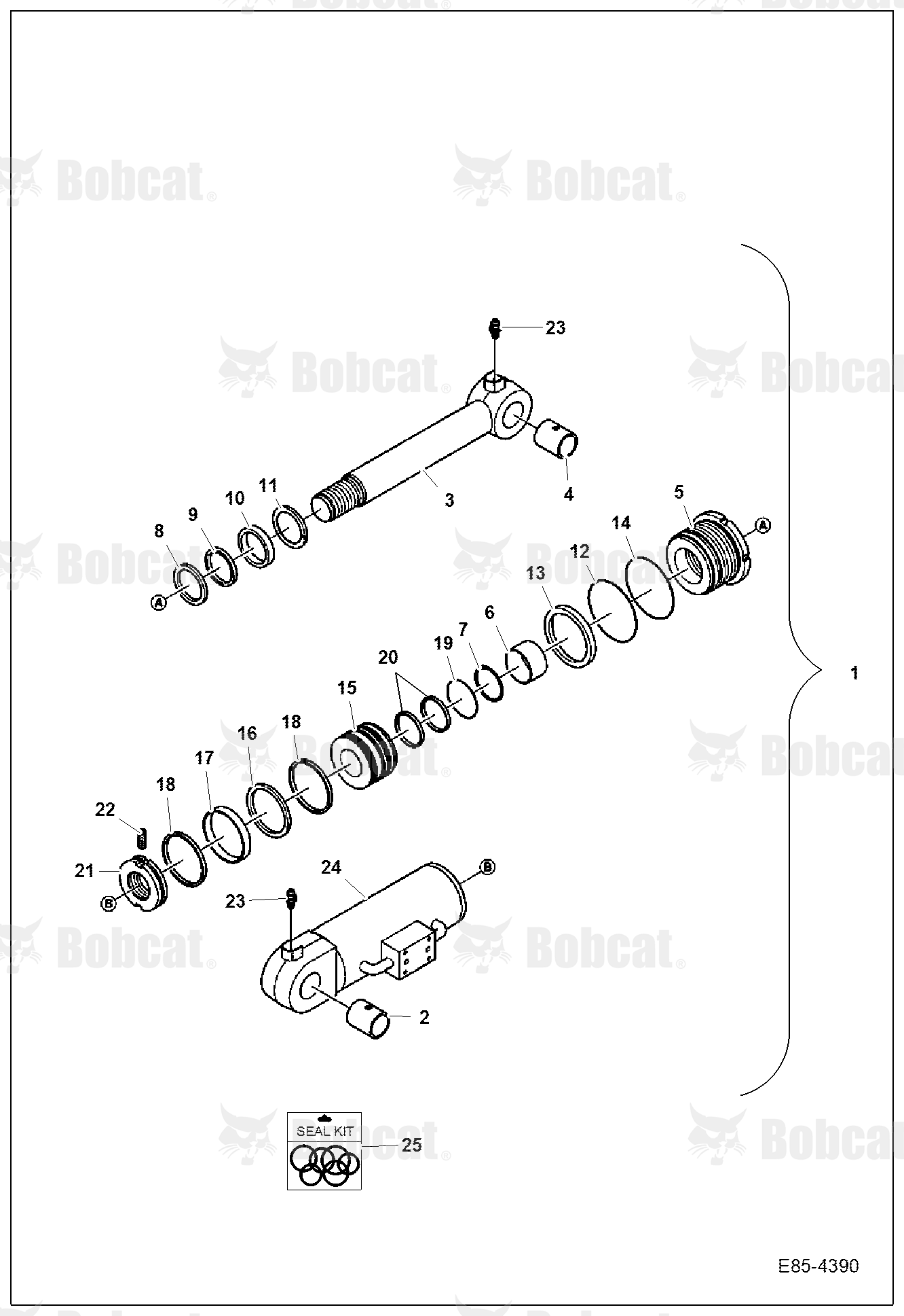 Blade Cylinder (RH W/Lock Valve)