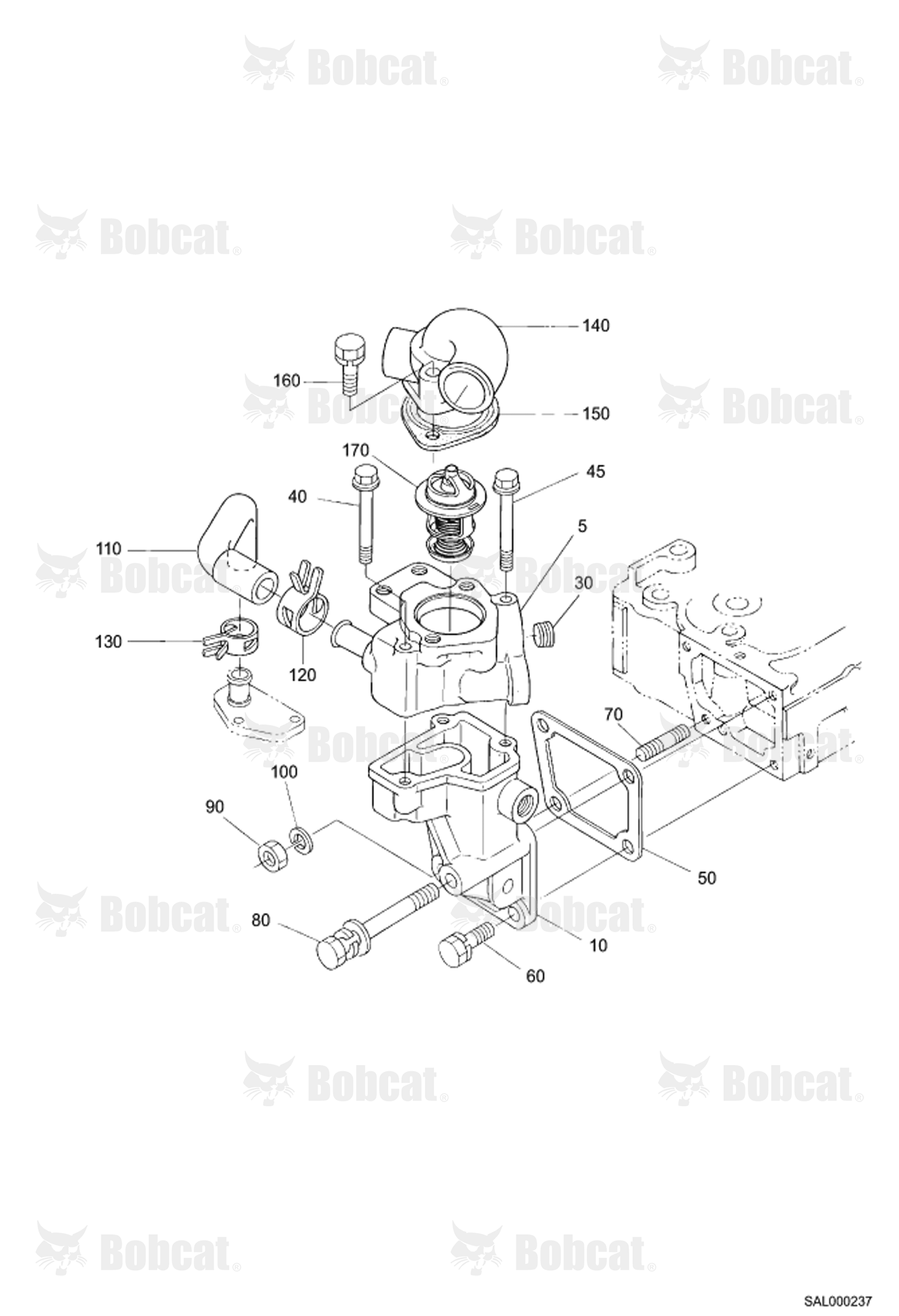 Water Flange and Thermostat