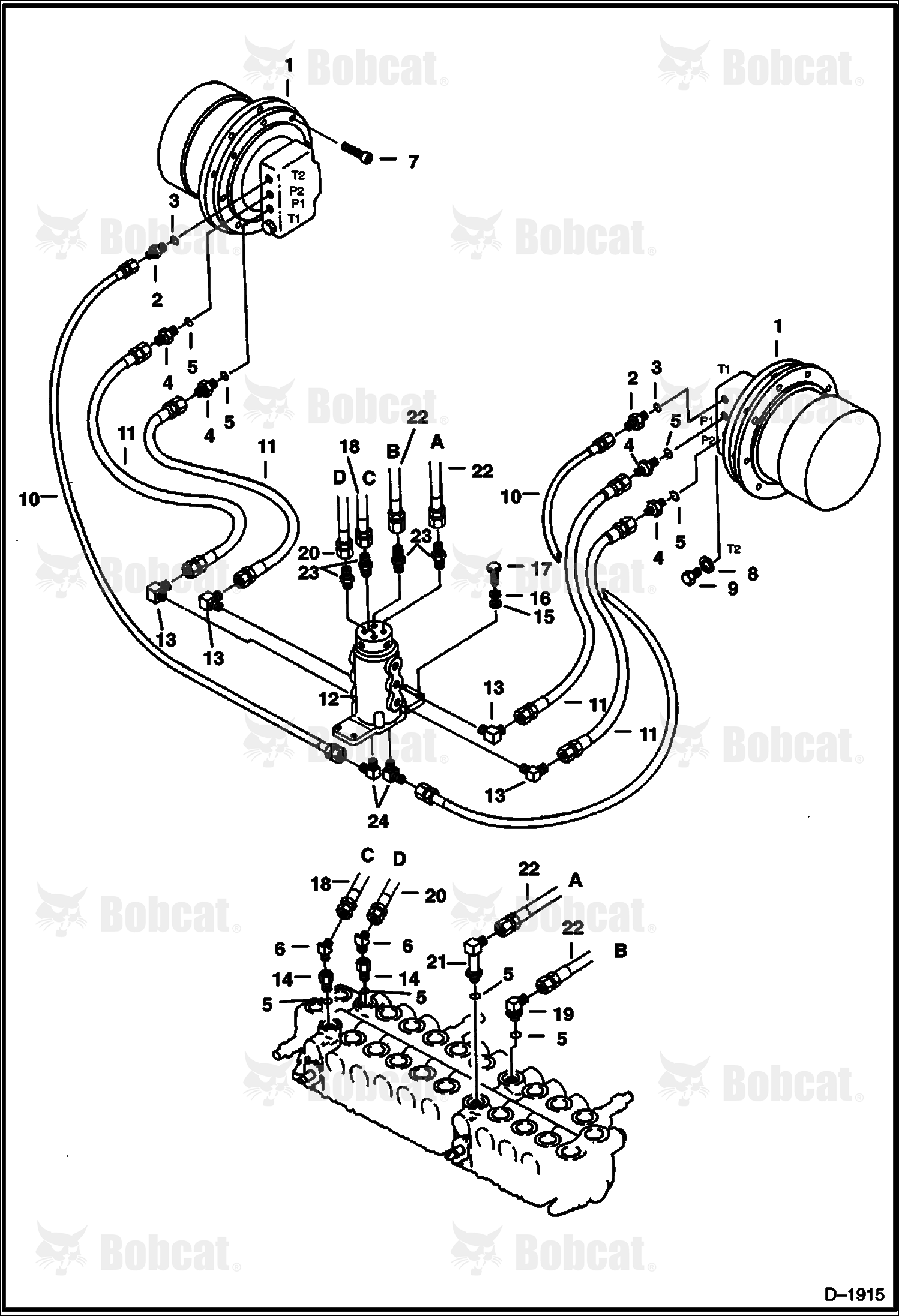 Hydraulic Circuitry (Valve to Travel Motors)