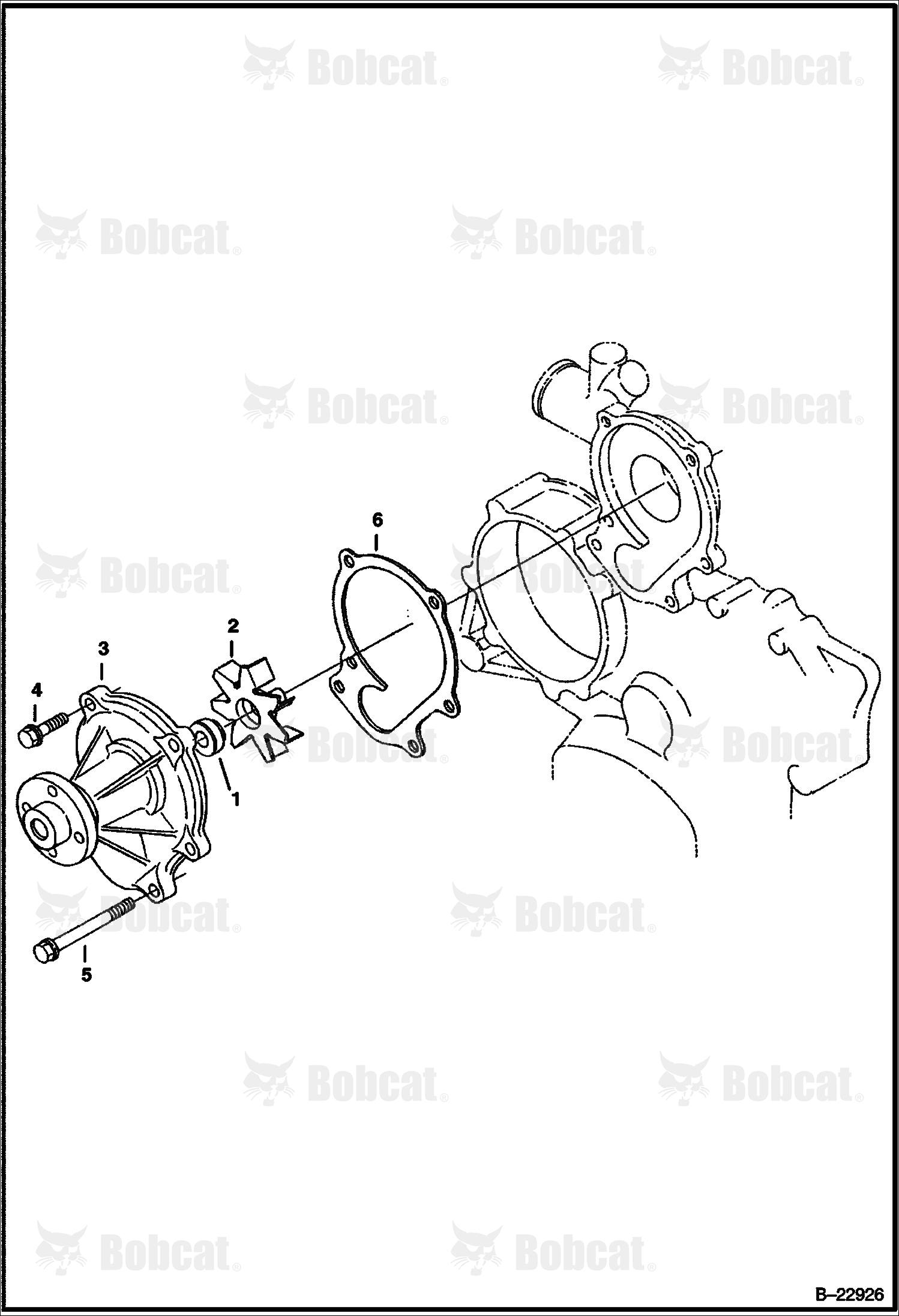 Water Pump (V3300 DI T Kubota) (Tier II) 525811001 & Above, 525911001 & Above, 526011001 & Above, 526111001 & Above