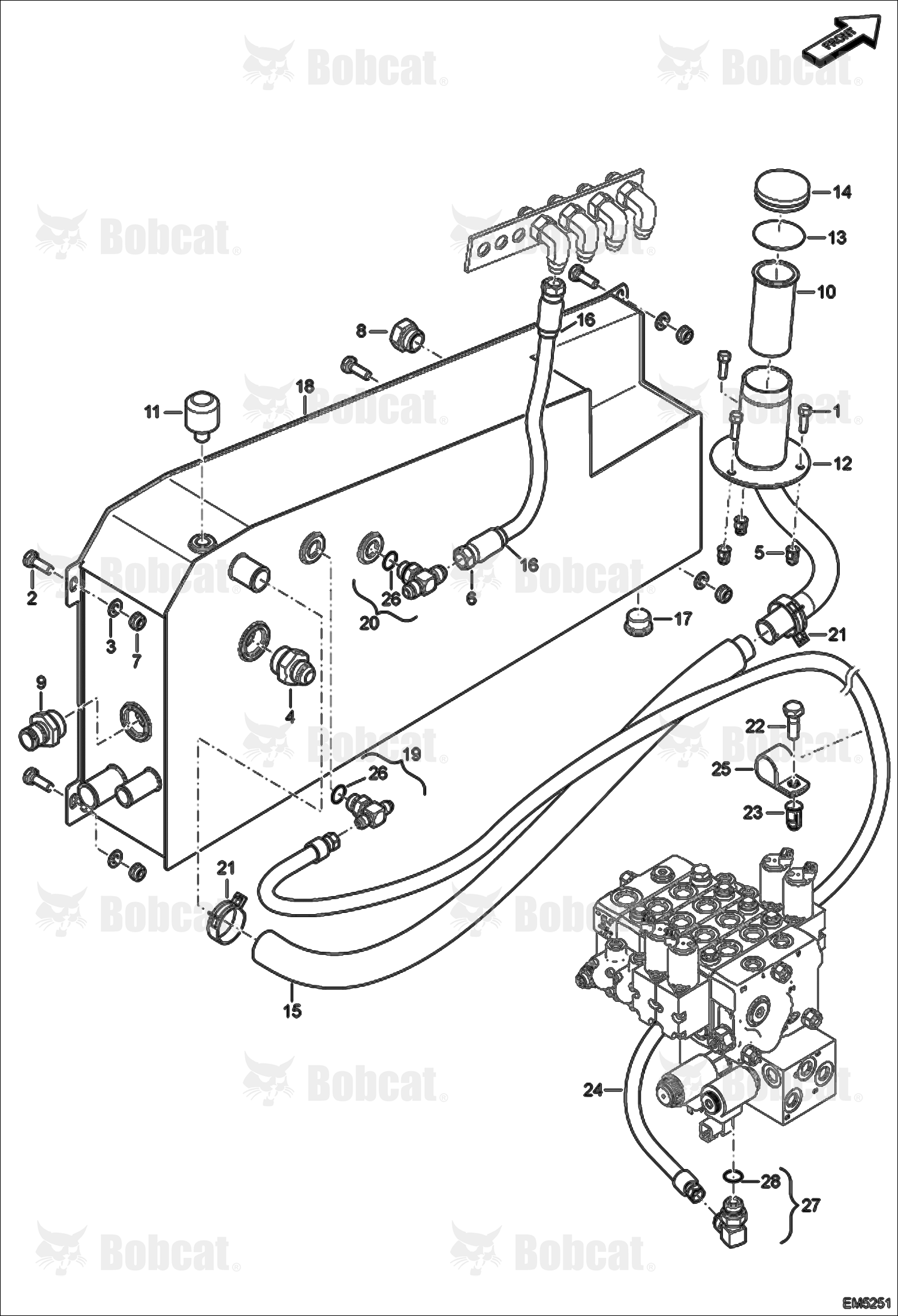 Hydraulic Circuitry (Oil Tank)  AC1C11239 - AC1C14999, AC1D12000 - AC1D14999