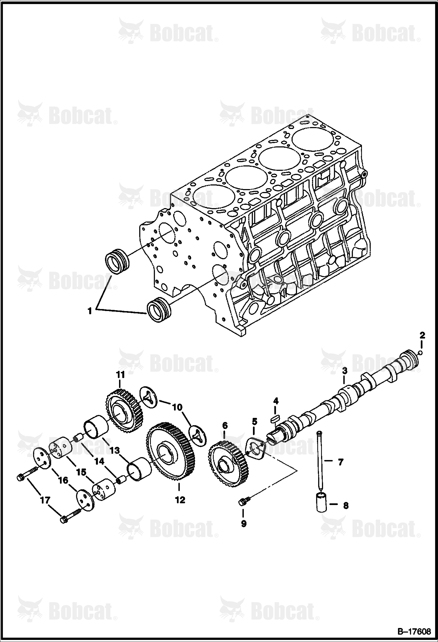 Camshaft (V3300 DI T Kubota) (Tier I) 523211001 & Above, 523311001 & Above