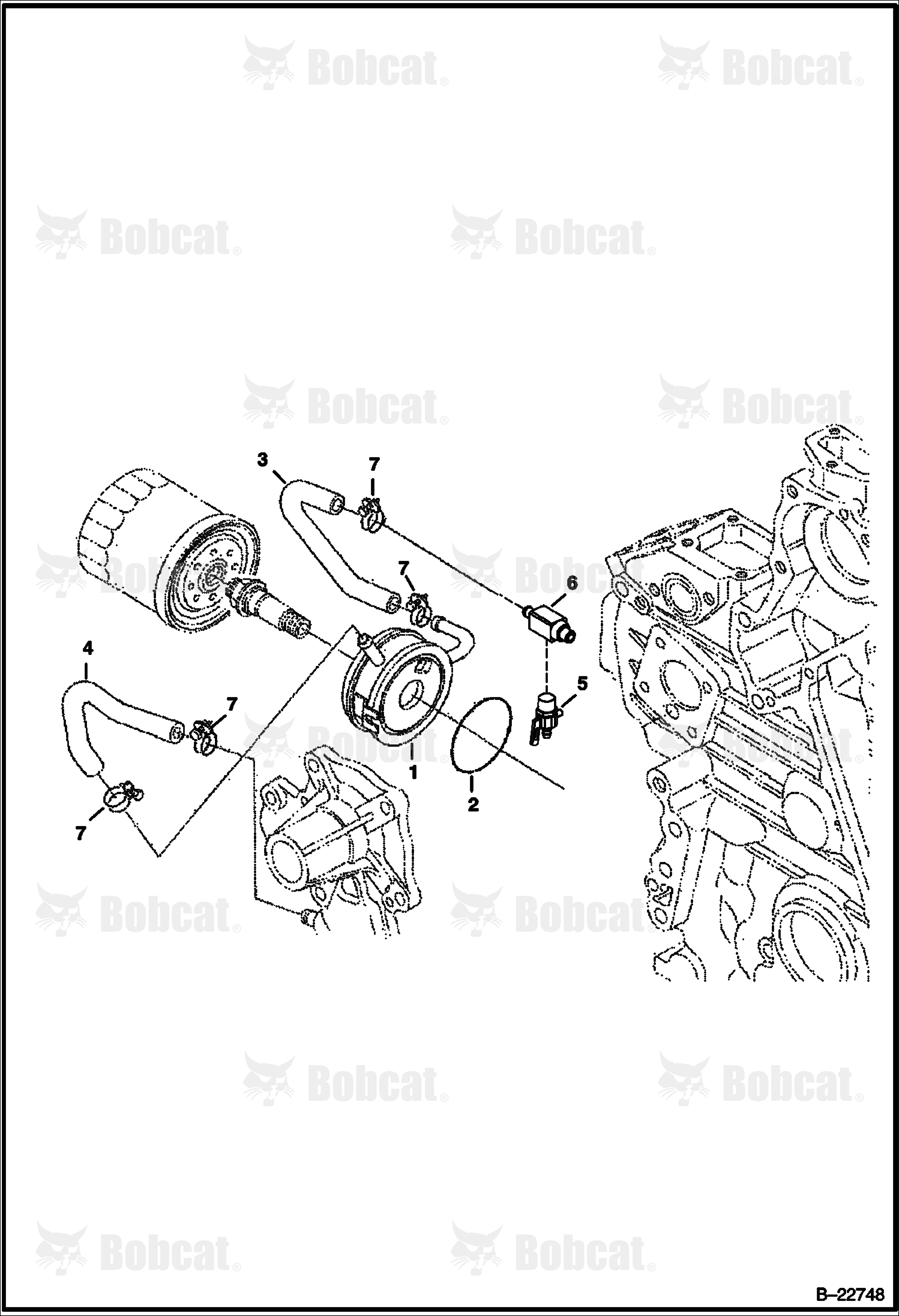 Oil Cooler (Kubota - V2003TMDI - Tier II) 525011001 & Above, 525111001 & Above