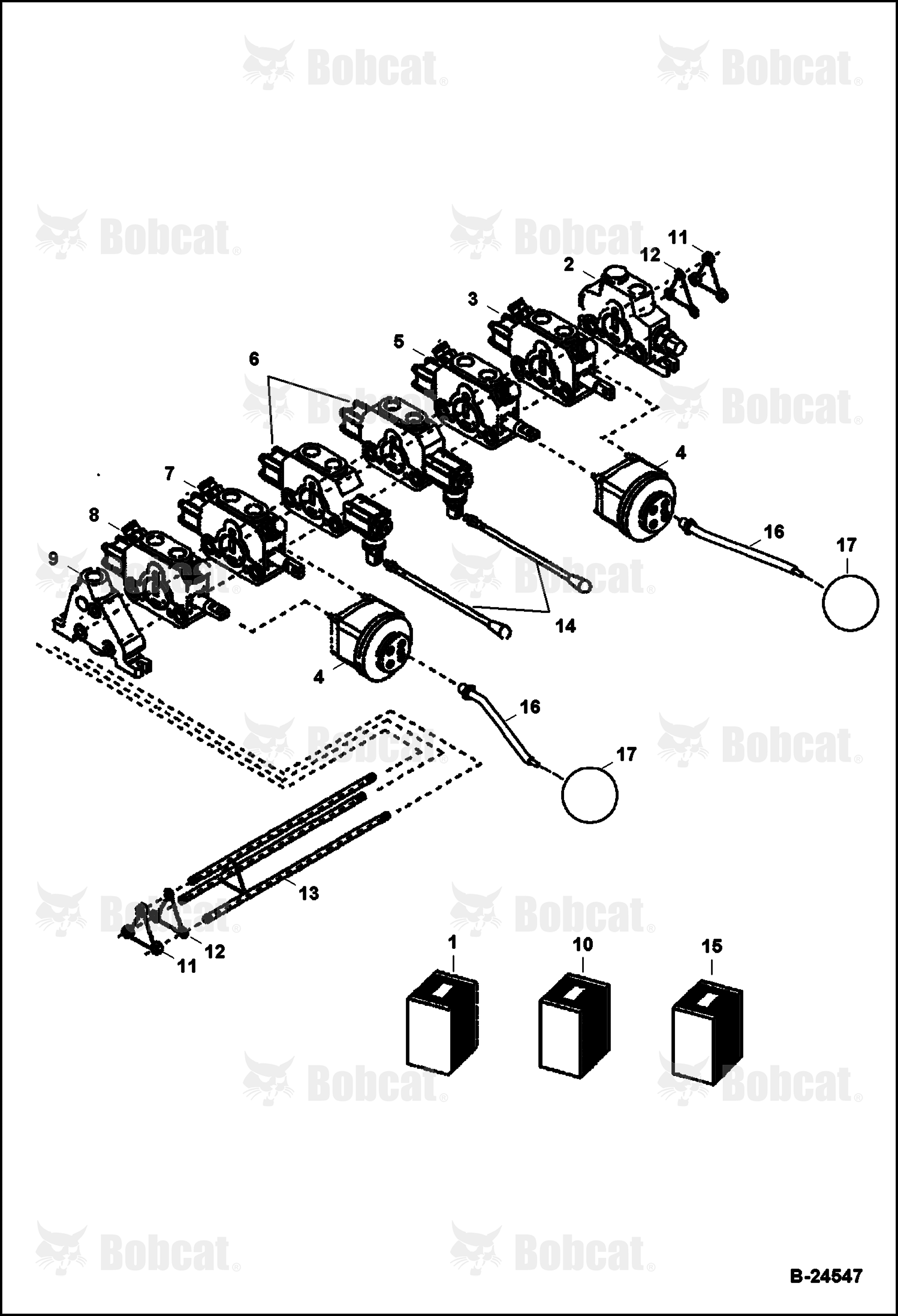 Hydraulic Circuitry (Rear Distributor) (Backhoe)