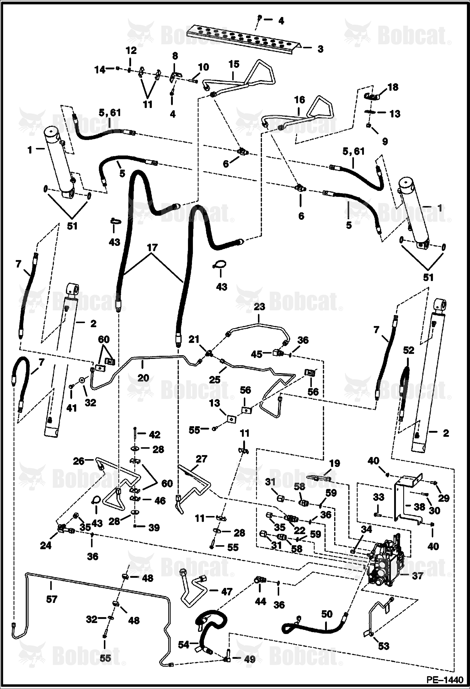 Hydraulic Circuitry (W/O BPV) 525214999 & Below, 525314999 & Below, 525014999 & Below, 525114999 & Below