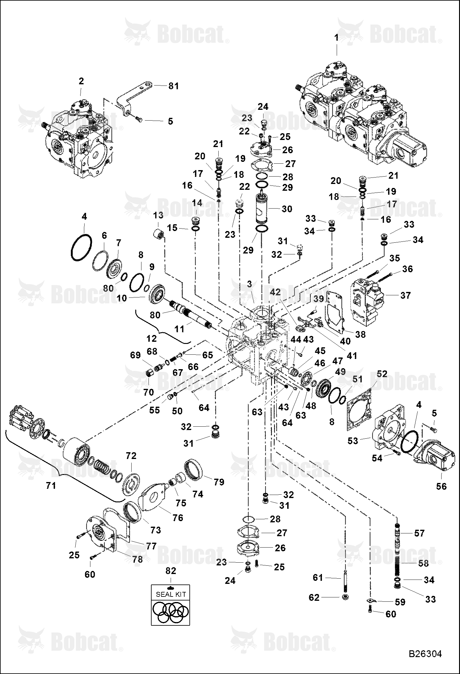 Hydrostatic Pump (SJC) (Servo Assisted Steering) (Right Half)