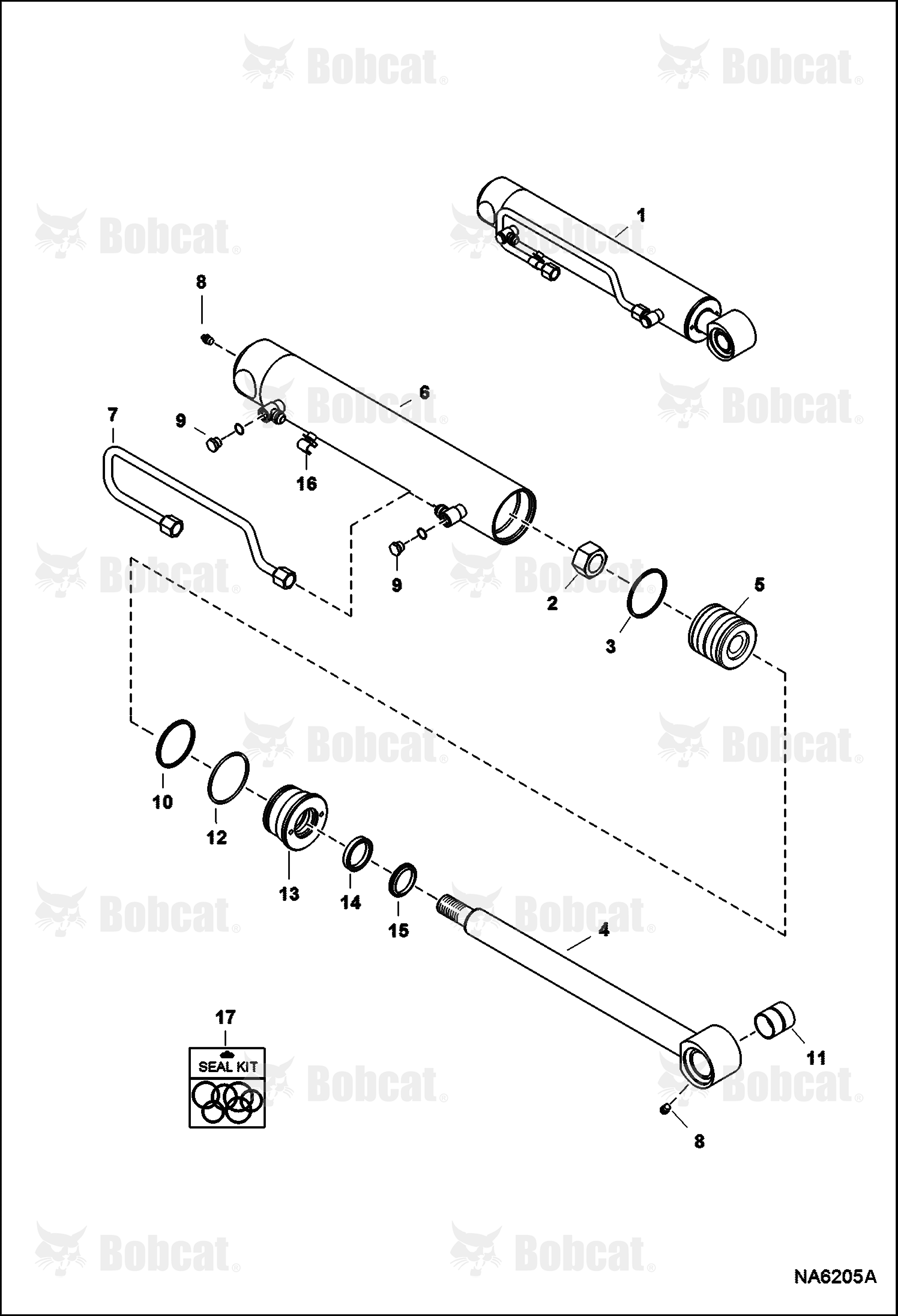 Tilt Cylinder (LH) (538,7 mm - 21.21" Case Tube Length) (38,1 mm - 1.5" OD Shaft) (W/O Piston Collar)