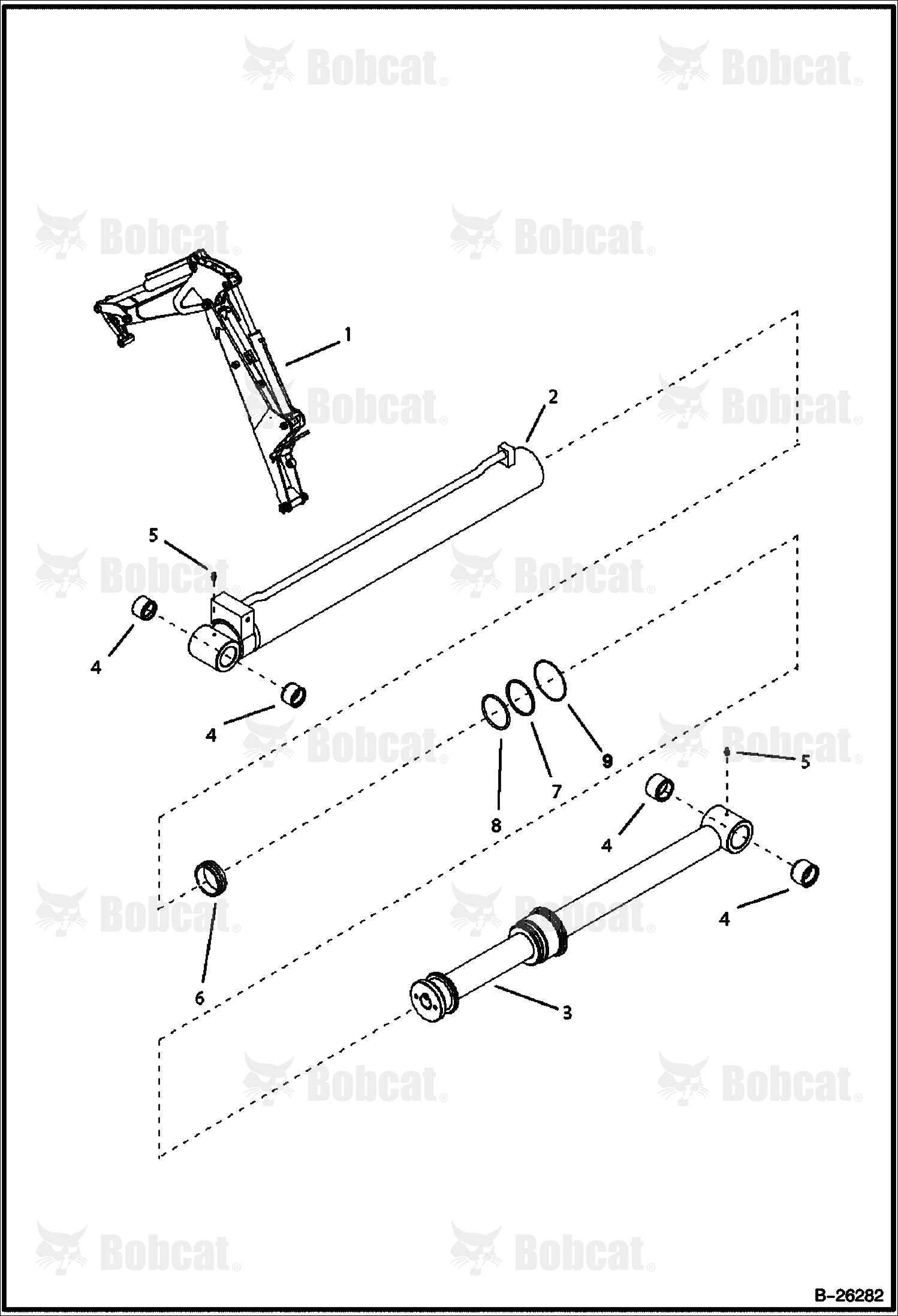 Arm Cylinder (B200) (B250)  570211089 & Above, 570311055 & Above