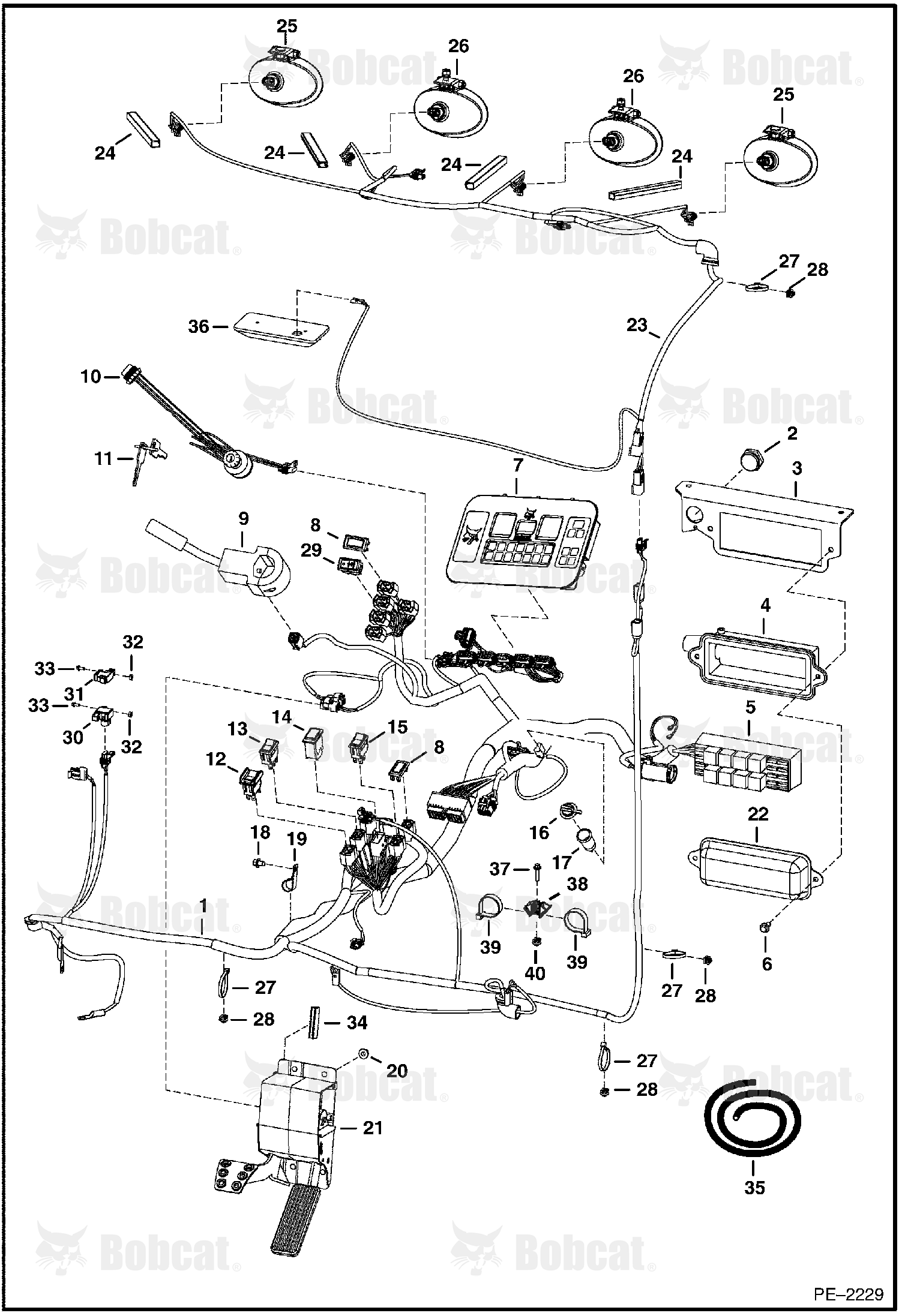CAB Electrical Circuitry (Plastic Covered Pedal Assembly)