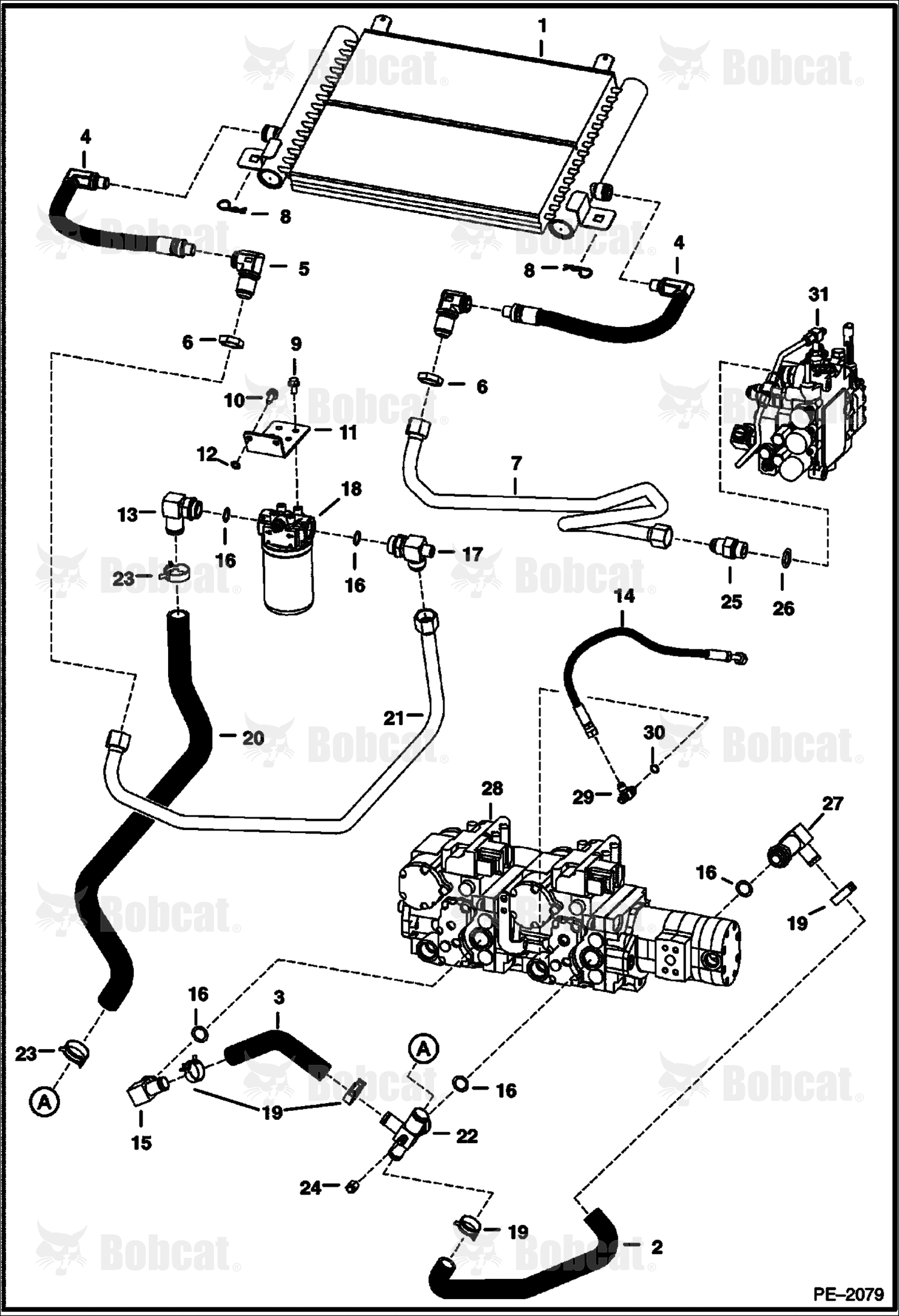 Hydrostatic Circuitry (W/Cooler) 523411001 & Above, 523511001 & Above, 526411001 - 526411999, 526511001 - 526511999