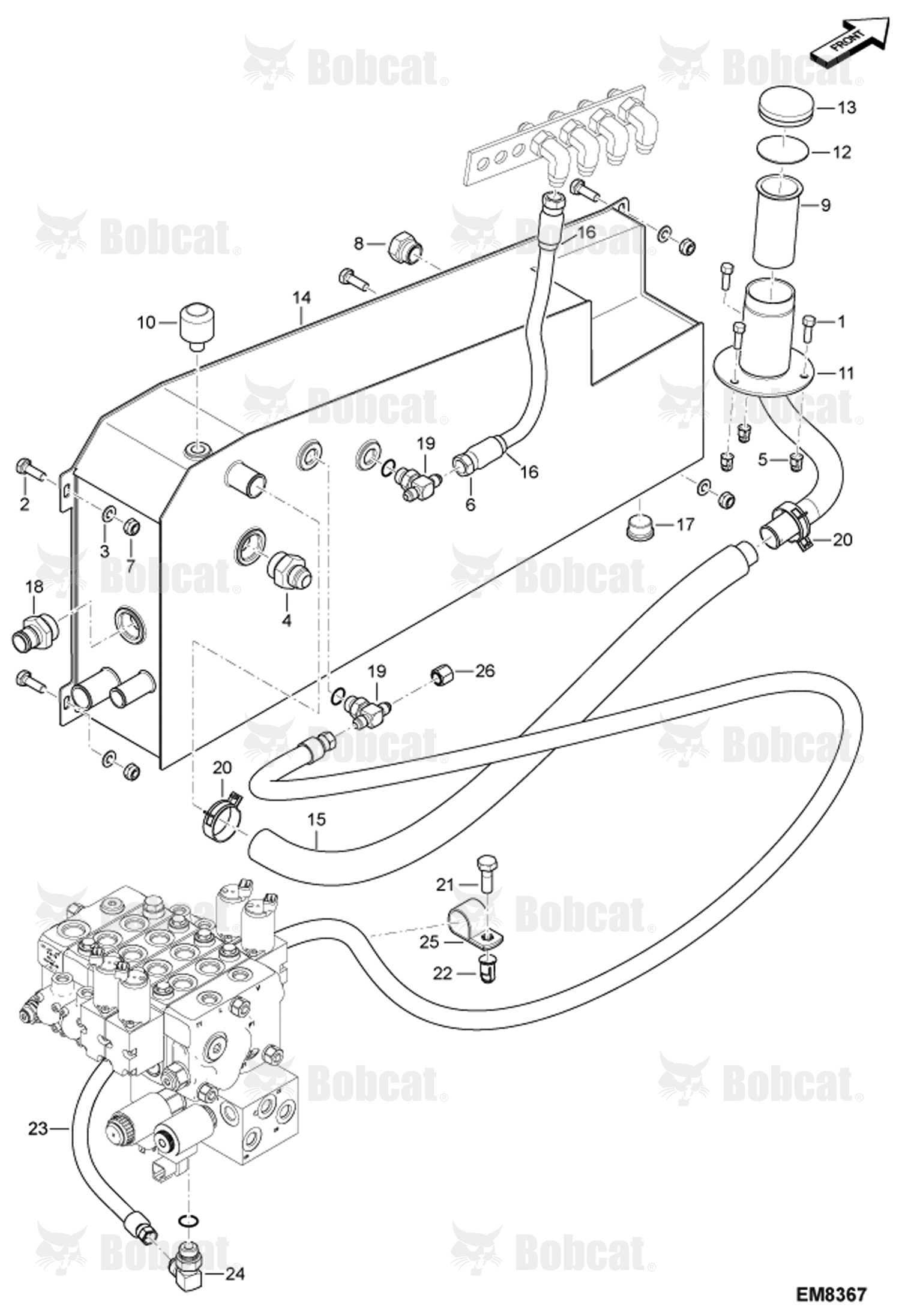 Hydraulic Circuitry (Oil Tank)  AC1C15000 & Above, AC1D15000 & Above