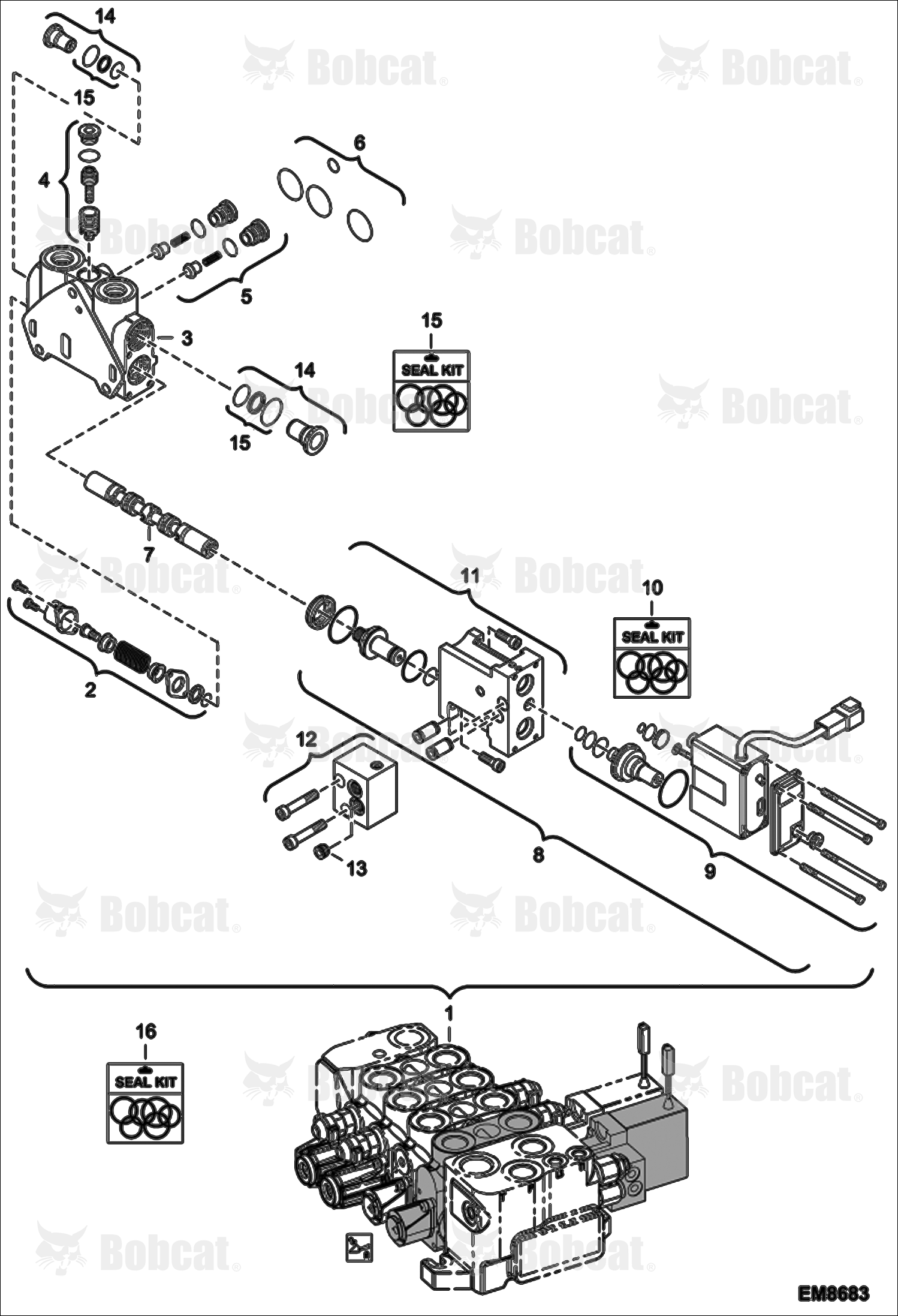 Hydraulic Control Valve (Auxiliary Hydraulics Section) (Vendor Partnumber 08 405 023)