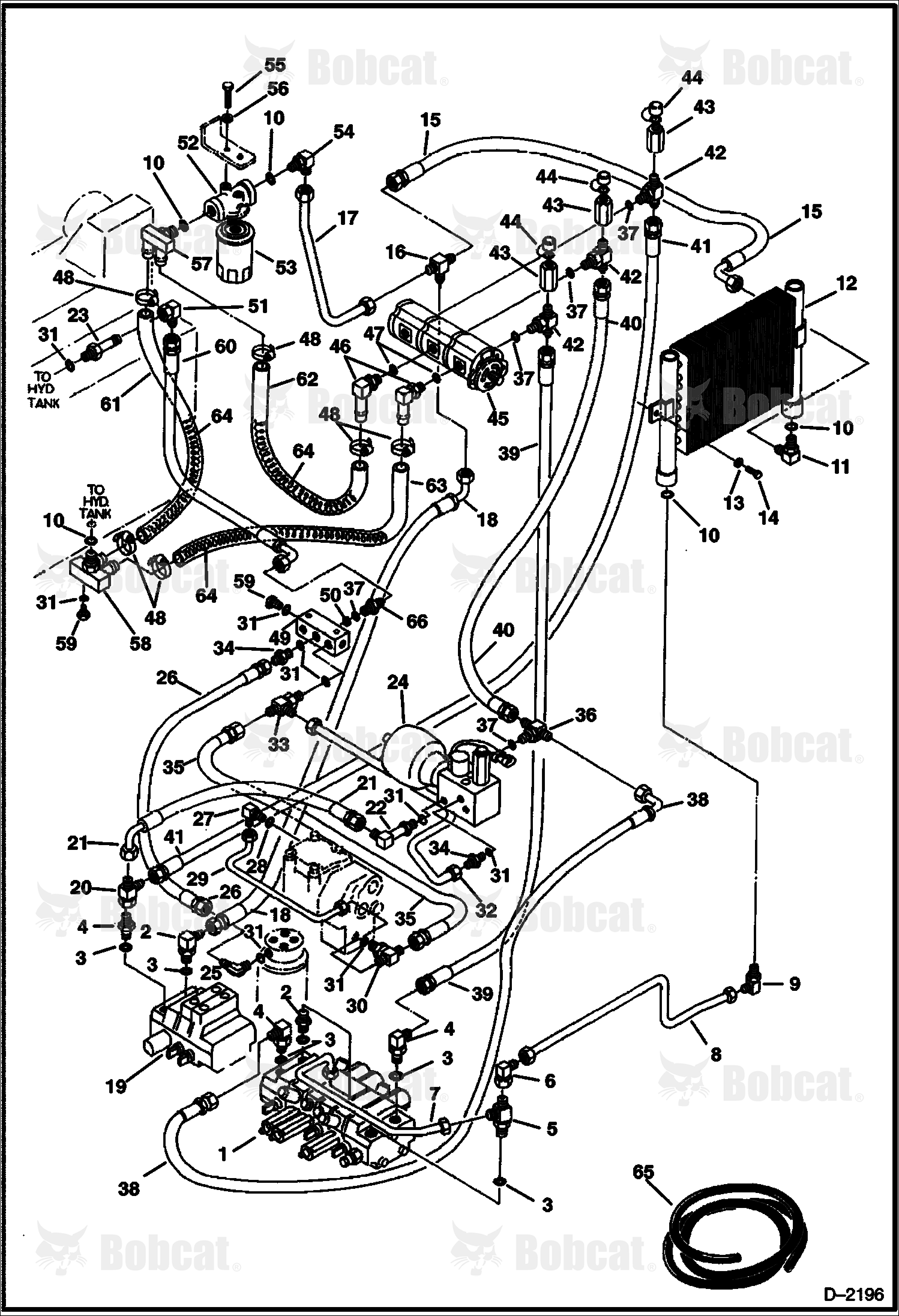 Hydraulic Circuitry (Pump to Valve to Cooler to Filter) 508215001 - 508215737