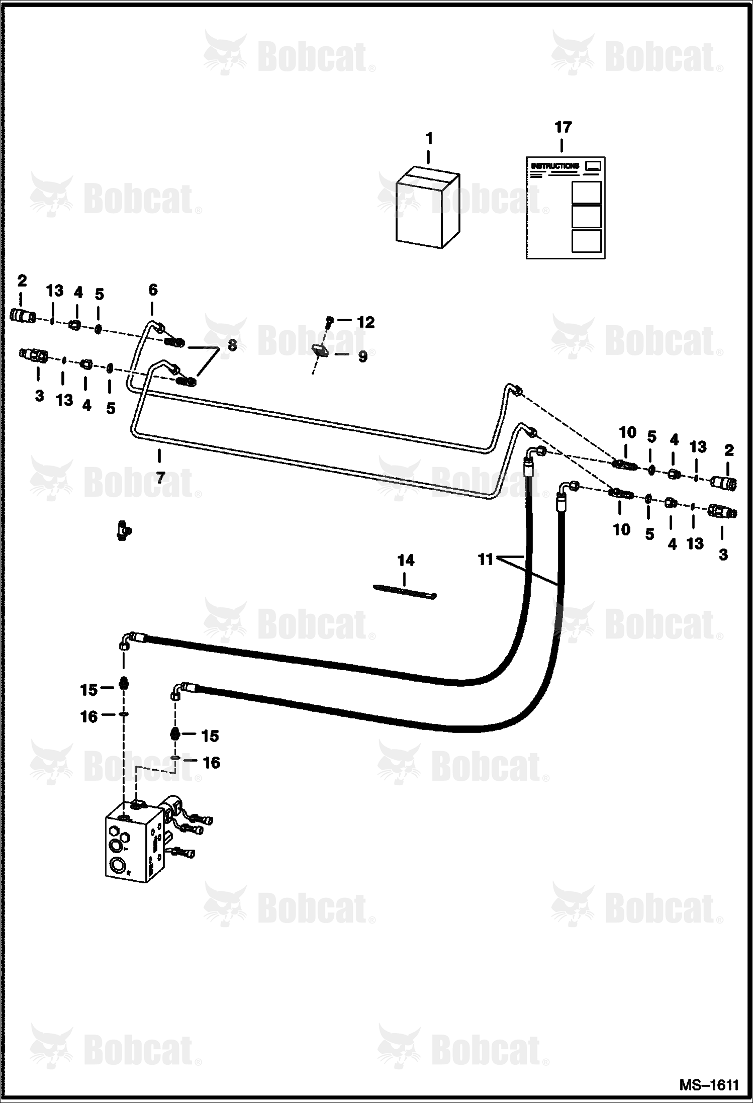 Rear Auxiliary Hydraulics Kit (High Flow) 514411001 - 514449259, 514511001 - 514541068, 514611001 - 514641170