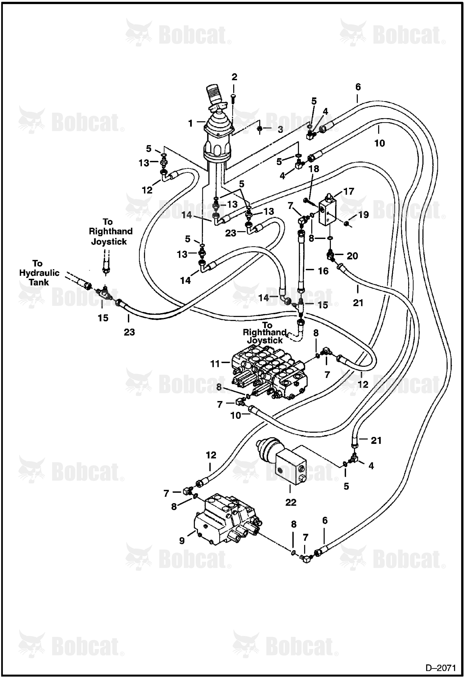 Hydraulic Circuitry (L.H. Joystick Controls) (Arm & Swing) (ISO Control Pattern)