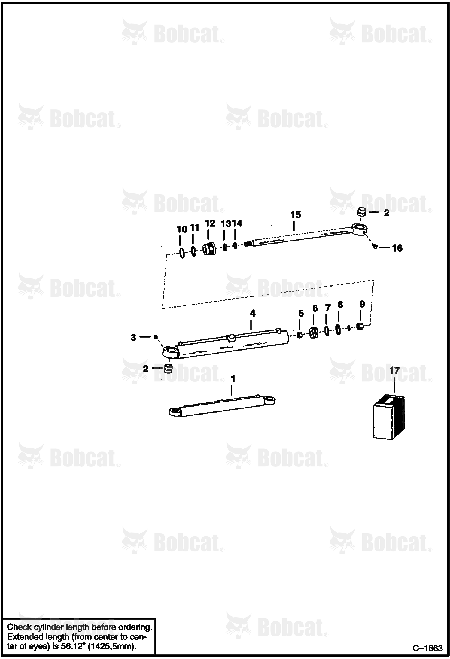 Tilt Cylinder  5053M11001 - 5053M12279 & 5053M12281