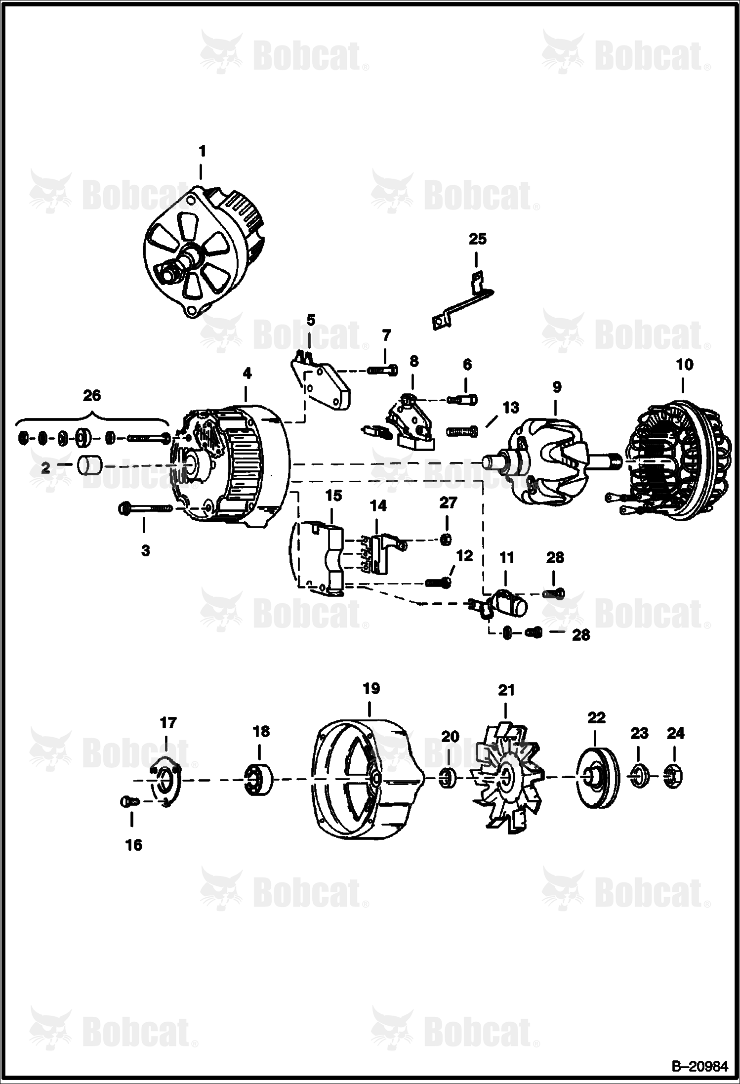 Alternator (Open - Delco 1105070 or 1105422)