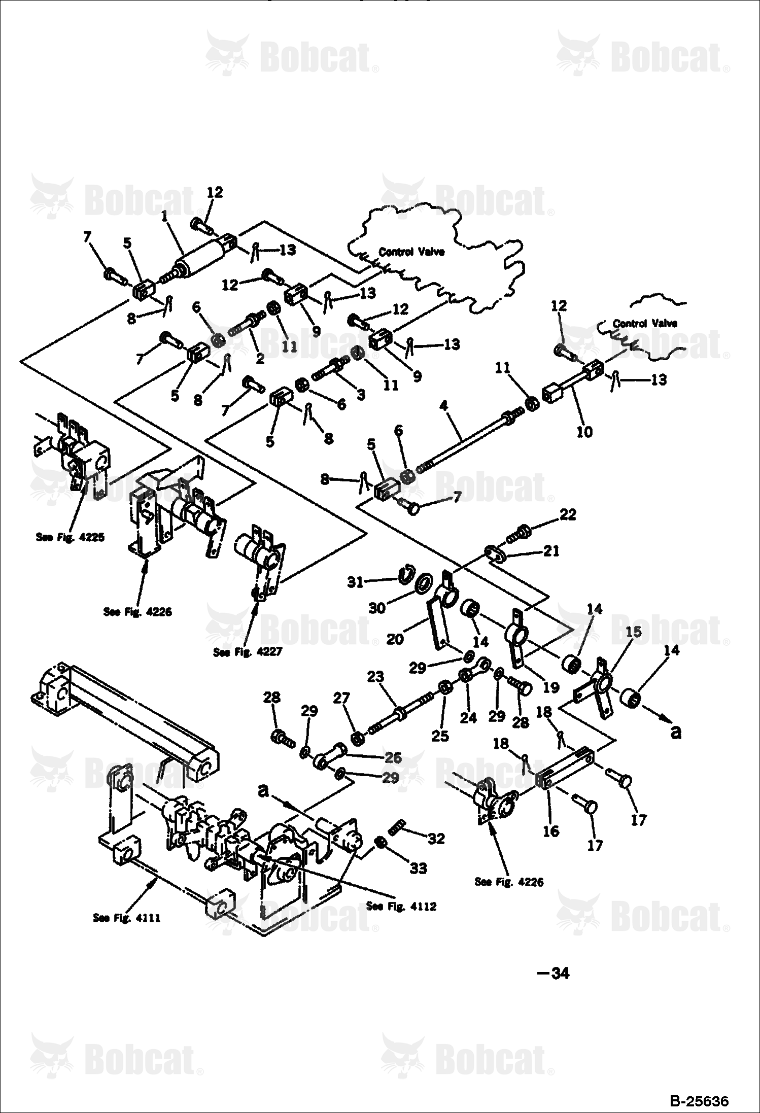 Work Equipment Control Linkage (6 Way Shift Pattern SPEC.) (Komatsu S/N 13025 & Above)