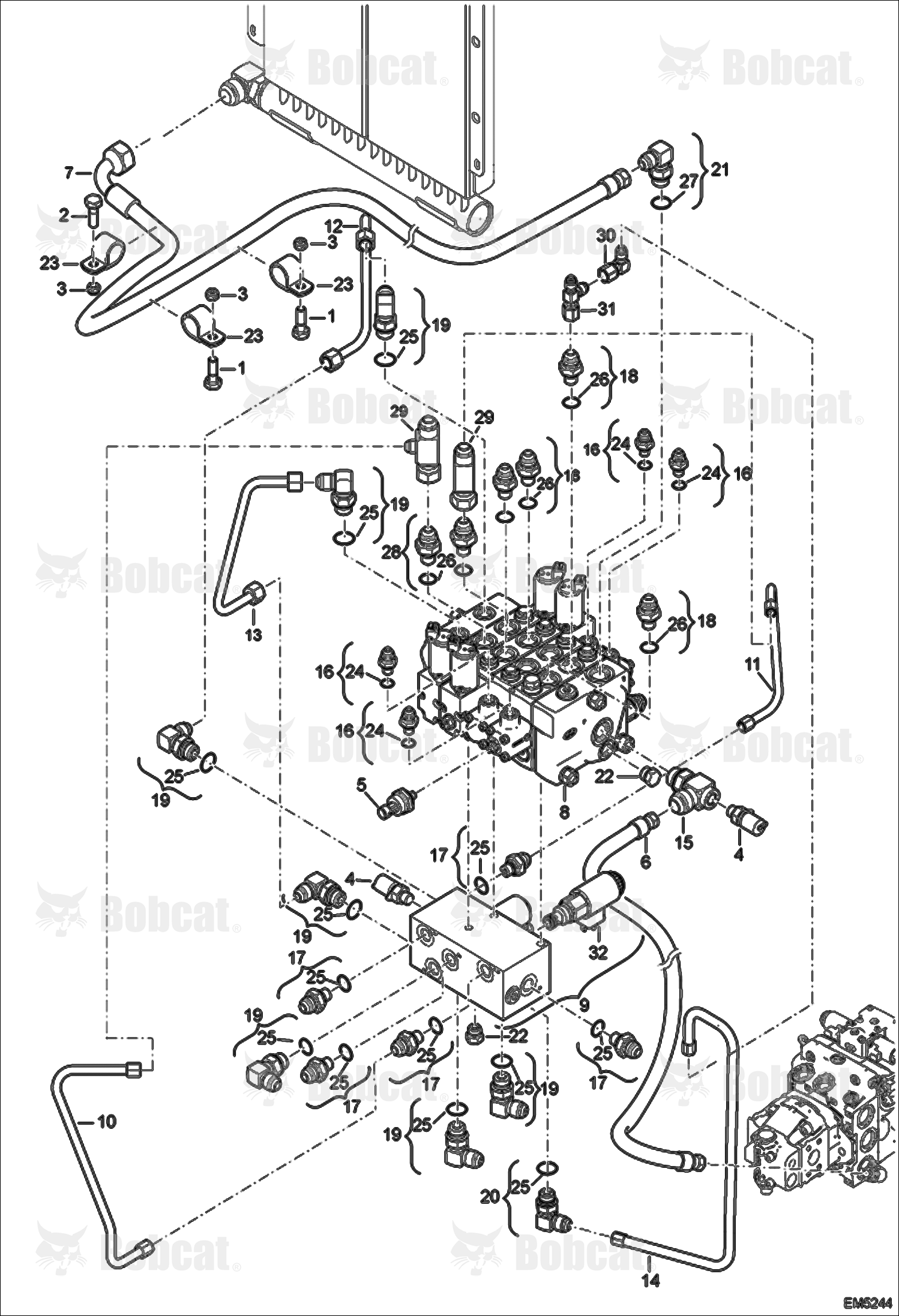 Hydraulic Circuitry (Control Valve)  AC1C11239 - AC1C14999, AC1D12000 - AC1D14999