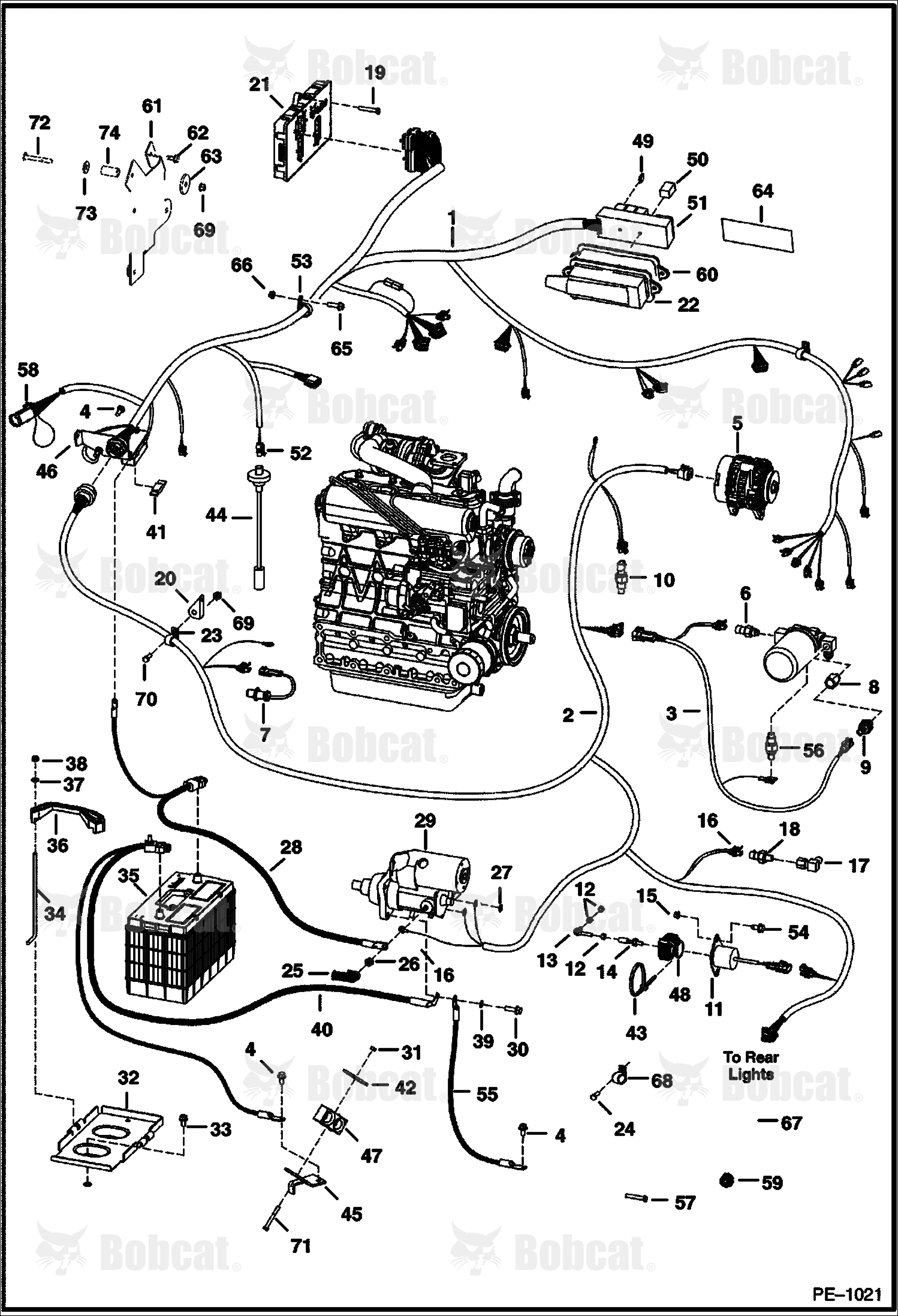 Engine Electrical Circuitry 512250001 - 512257999, 512450001 - 512450999, 512620001 & Above