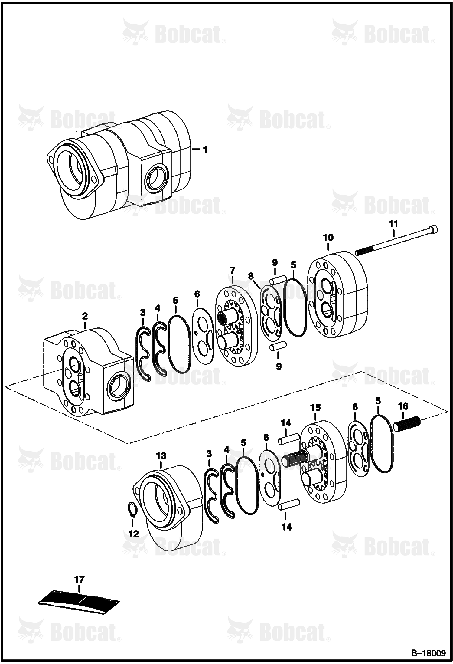 High Flow Hydraulics (Cast Iron) (Double Gear Pump)  514449484 - 514450945, 514641171 - 514441254
